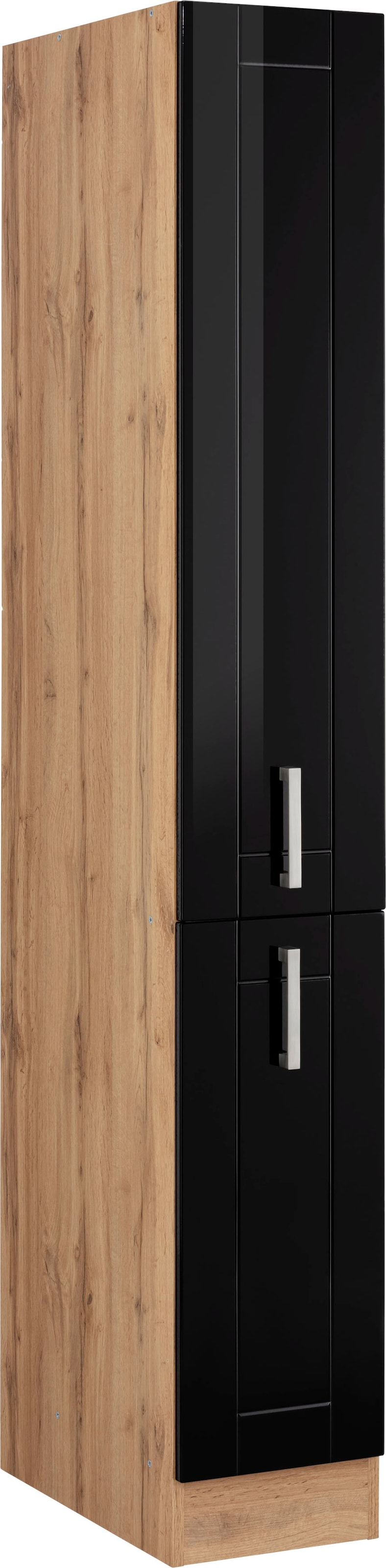 KOCHSTATION Armoire à pharmacie »KS-Tinnum« 30 cm de large, 200 cm de haut, poignées en métal, façades MDF, tiroirs