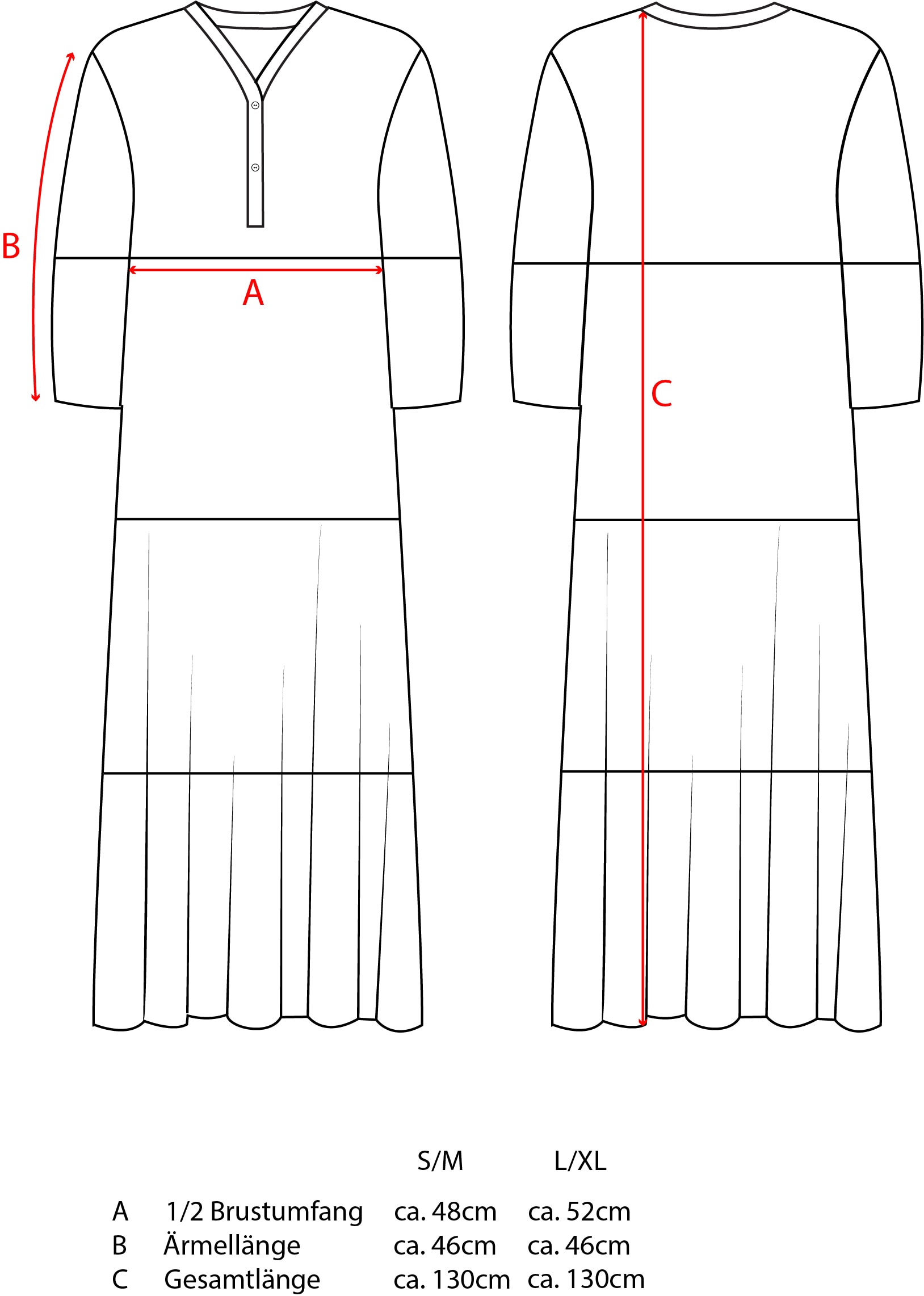 Zwillingsherz Maxi robe »"Dreams"« mit Mustermix, Knopfleiste und 3/4 Arm