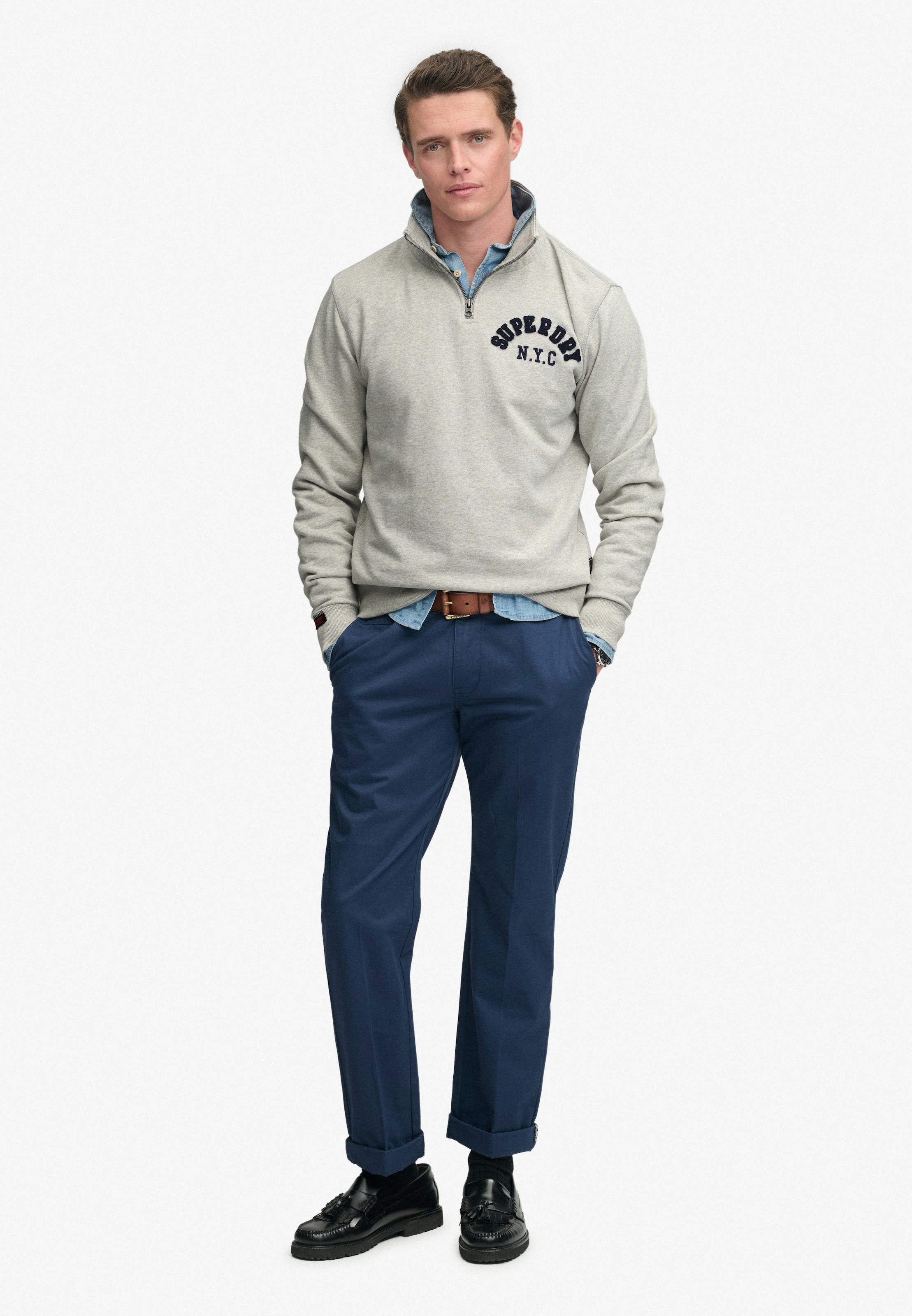 Superdry Sweatshirt »VINTAGE ATHLETIC HALF ZIP«, mit hoch geschlossenem Ausschnitt, Loose Fit, in normaler Länge
