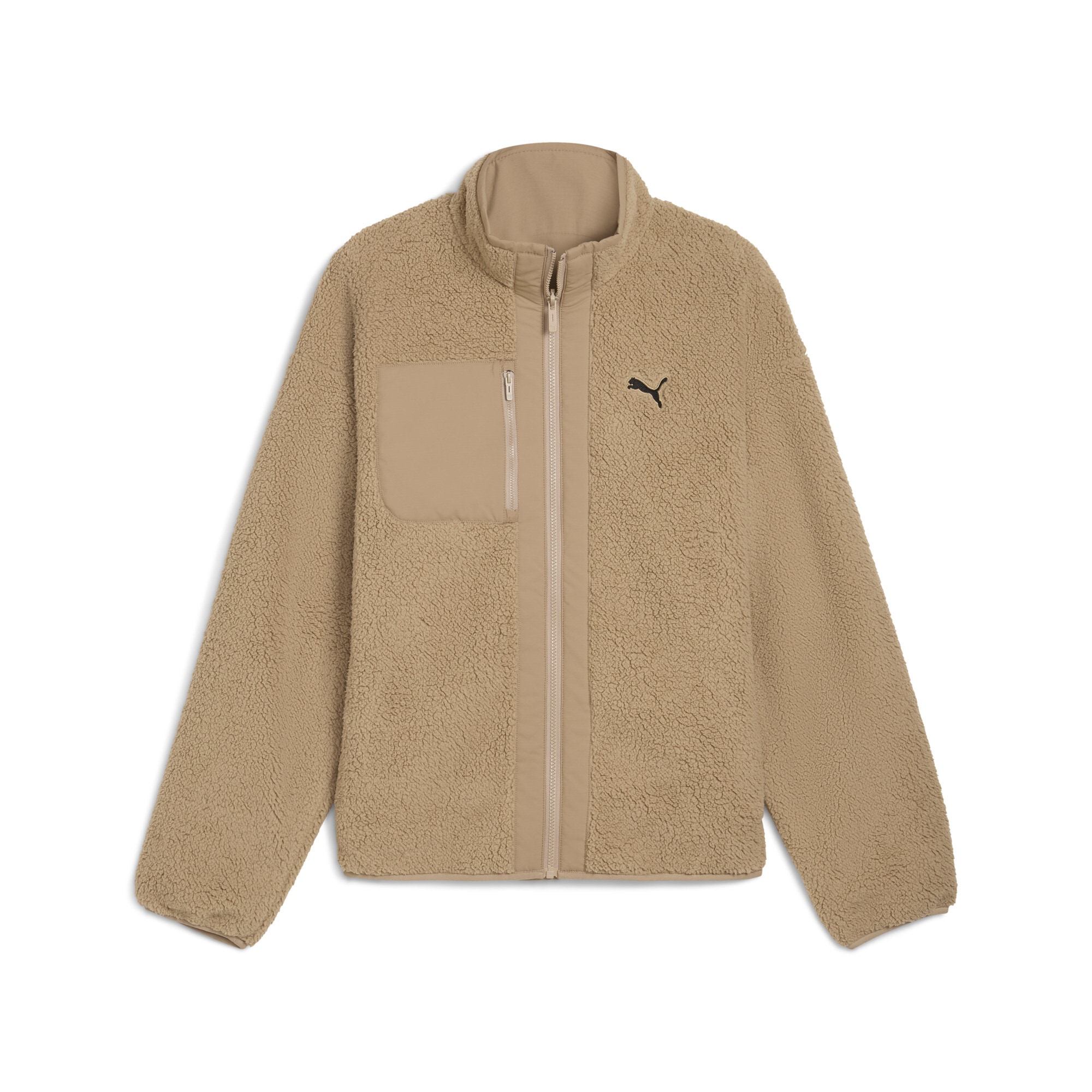 Image of PUMA Winterjacke "REVERSIBLE HYBRID SHERPA JACKET" mit Kapuze mit WarmCELL Technologie, wasserabweisend, mit Kängurutasche