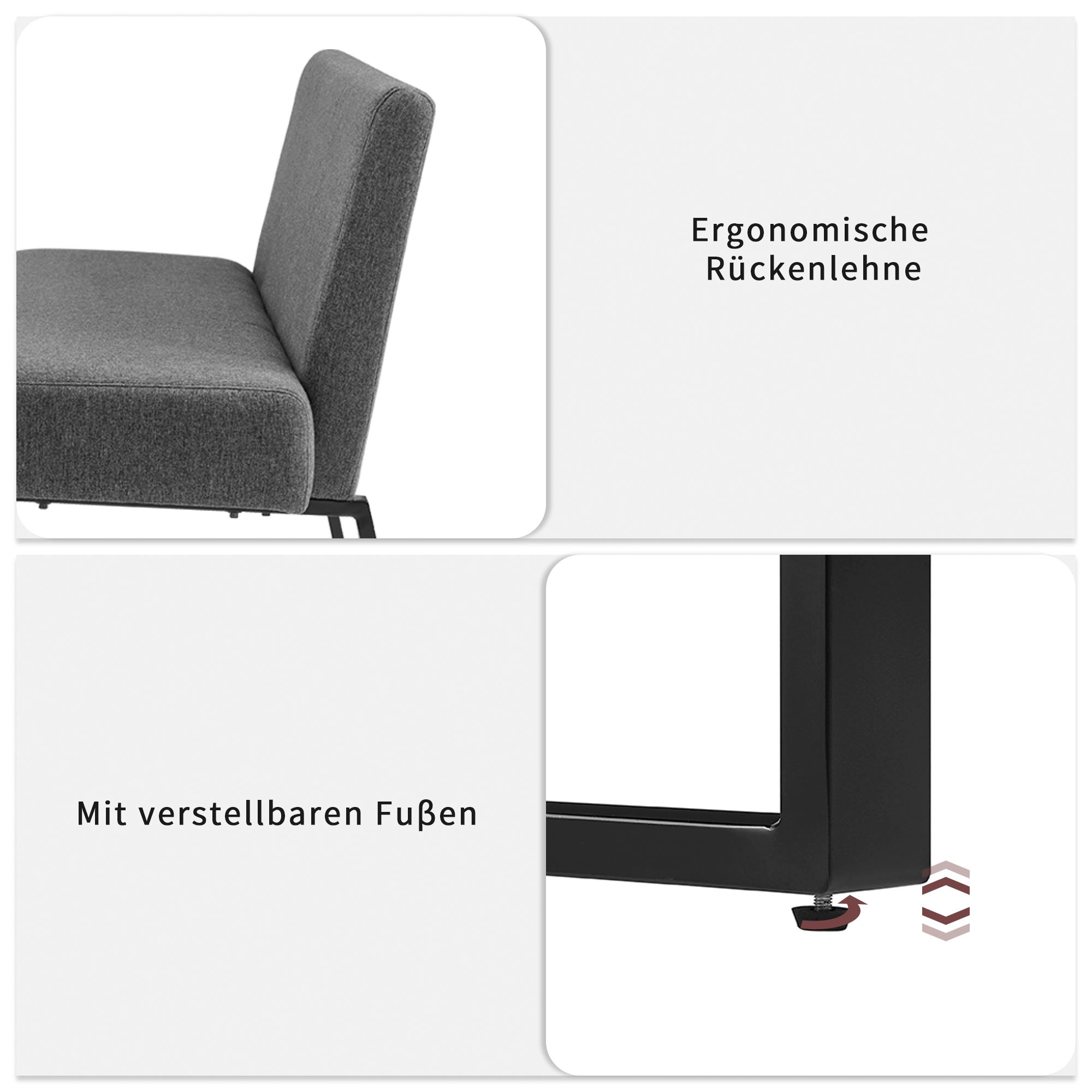 GOODproduct Essgruppe »Gellina« Set, 4 tlg. ausziehbarer Esstisch, Freischwinger, Sitzbank mit Rückenlehne