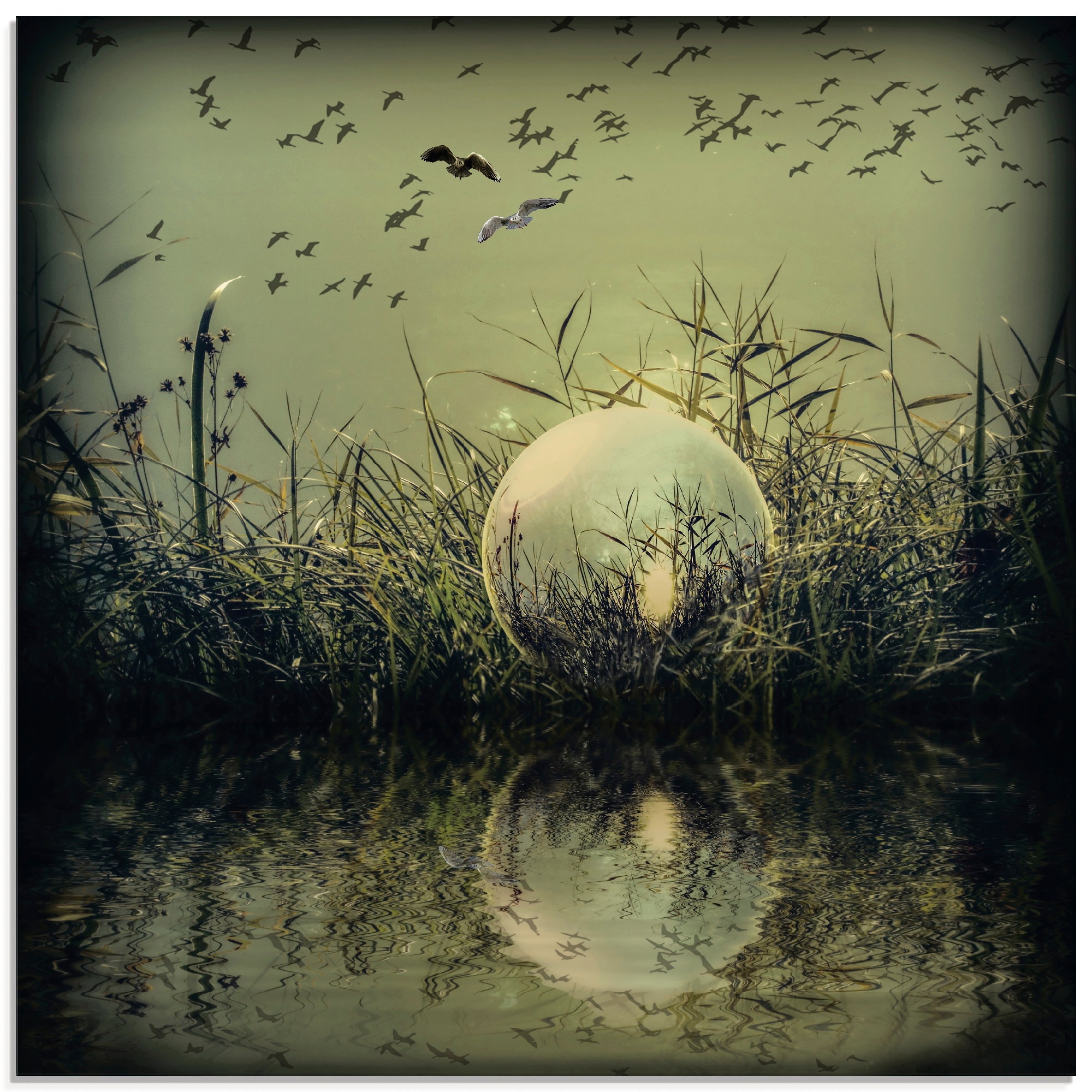 Image of Artland Glasbild »In der Glaskugel - Mystische Au«, Landschaften, (1 St.) bei Ackermann Versand Schweiz