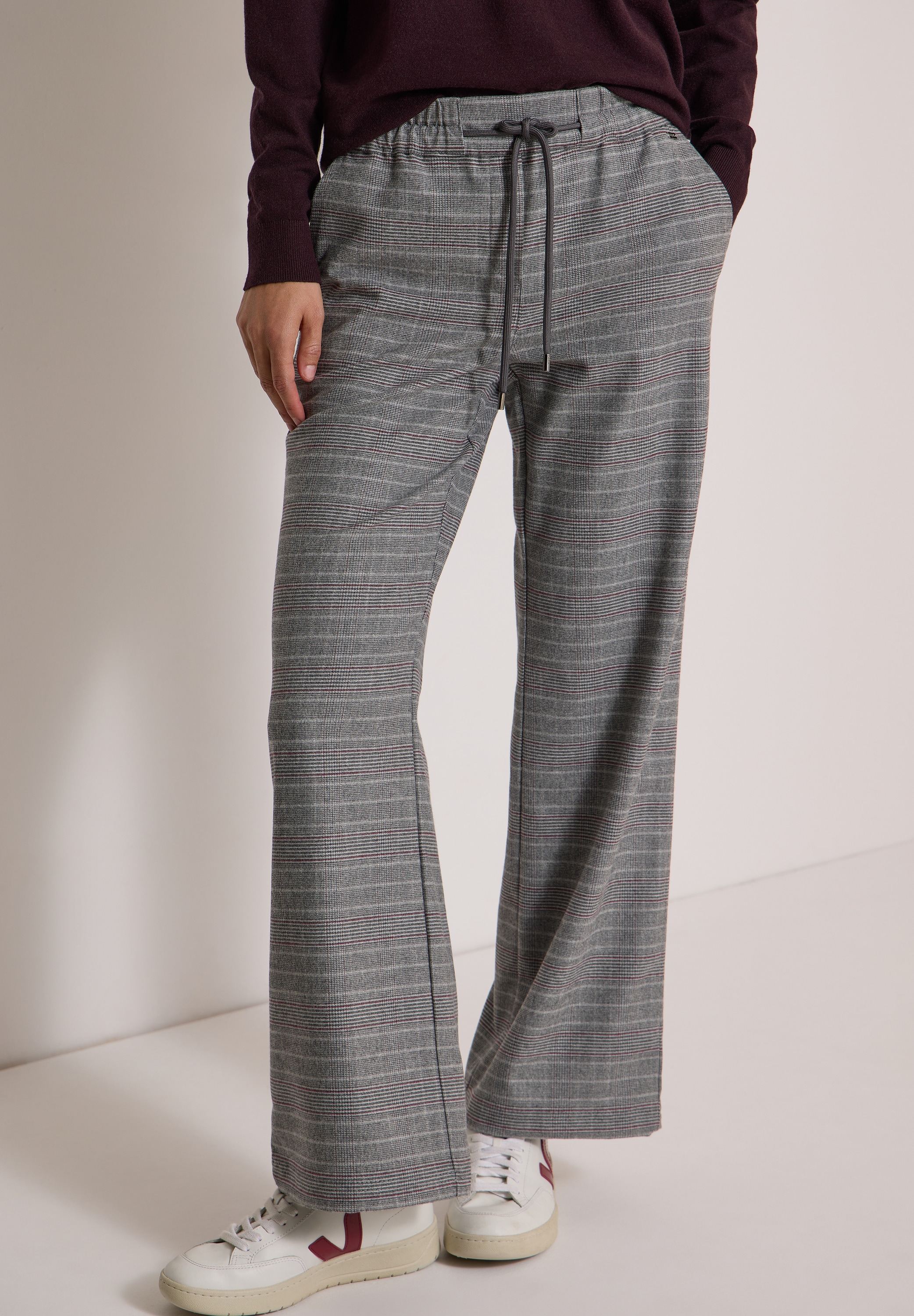Image of Cecil Stoffhose "Style Neele" im Loose Fit / kariert / Weites Bein / Elastischer Bund