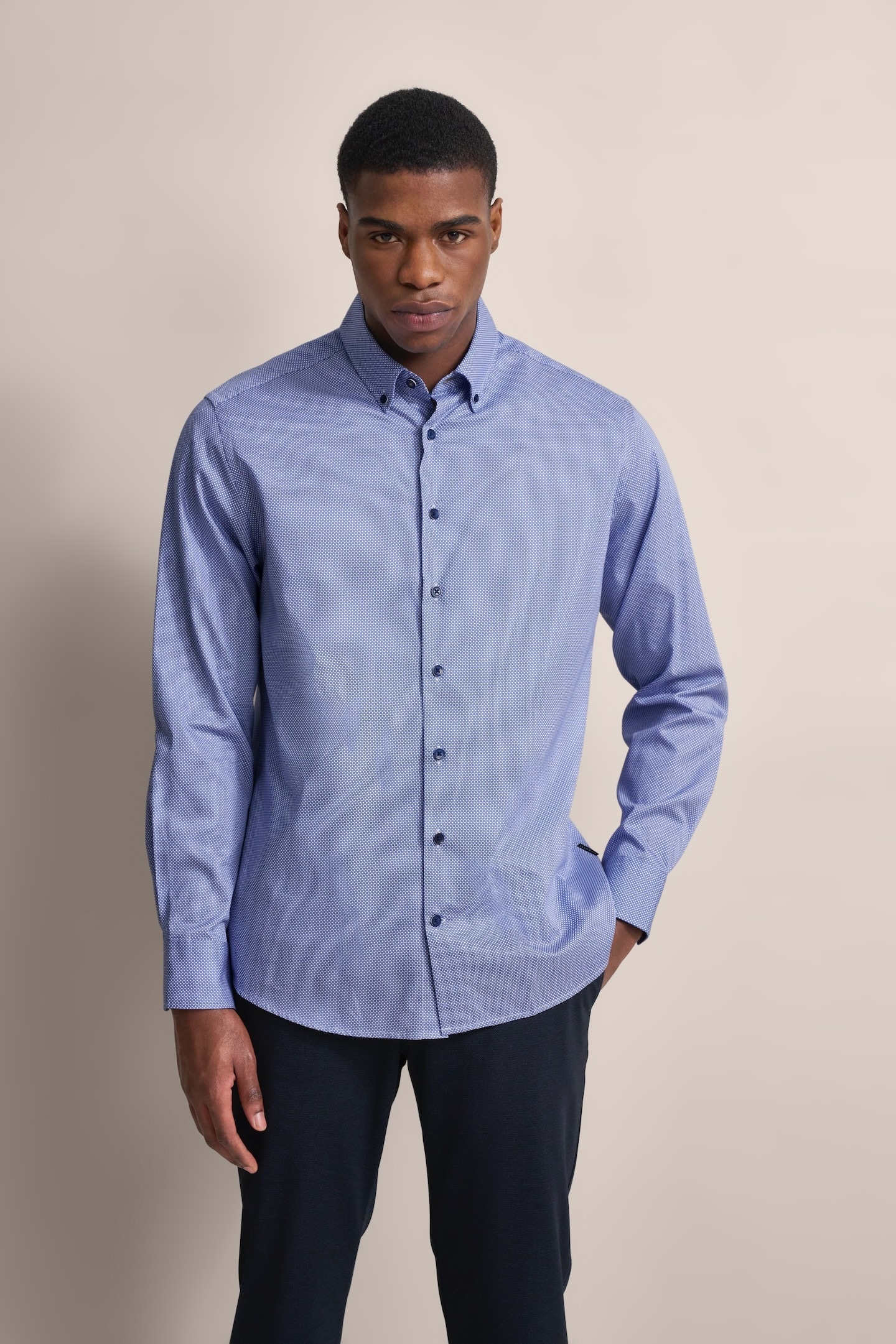 Image of bugatti Langarmhemd aus feinem Satin