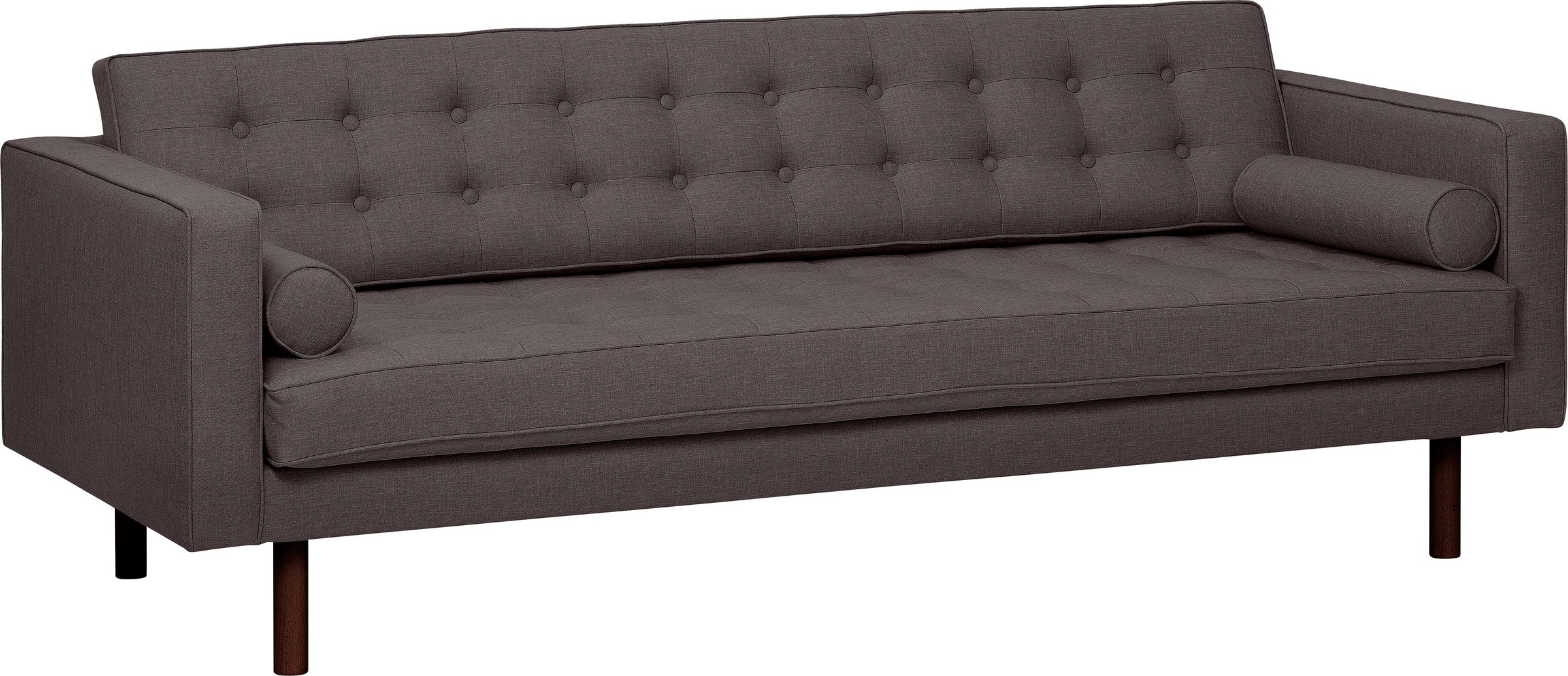 GEPADE 3-Sitzer, Breite 200 cm, inkl. Kissenrollen, mit wengefarbenen Holzfüsse