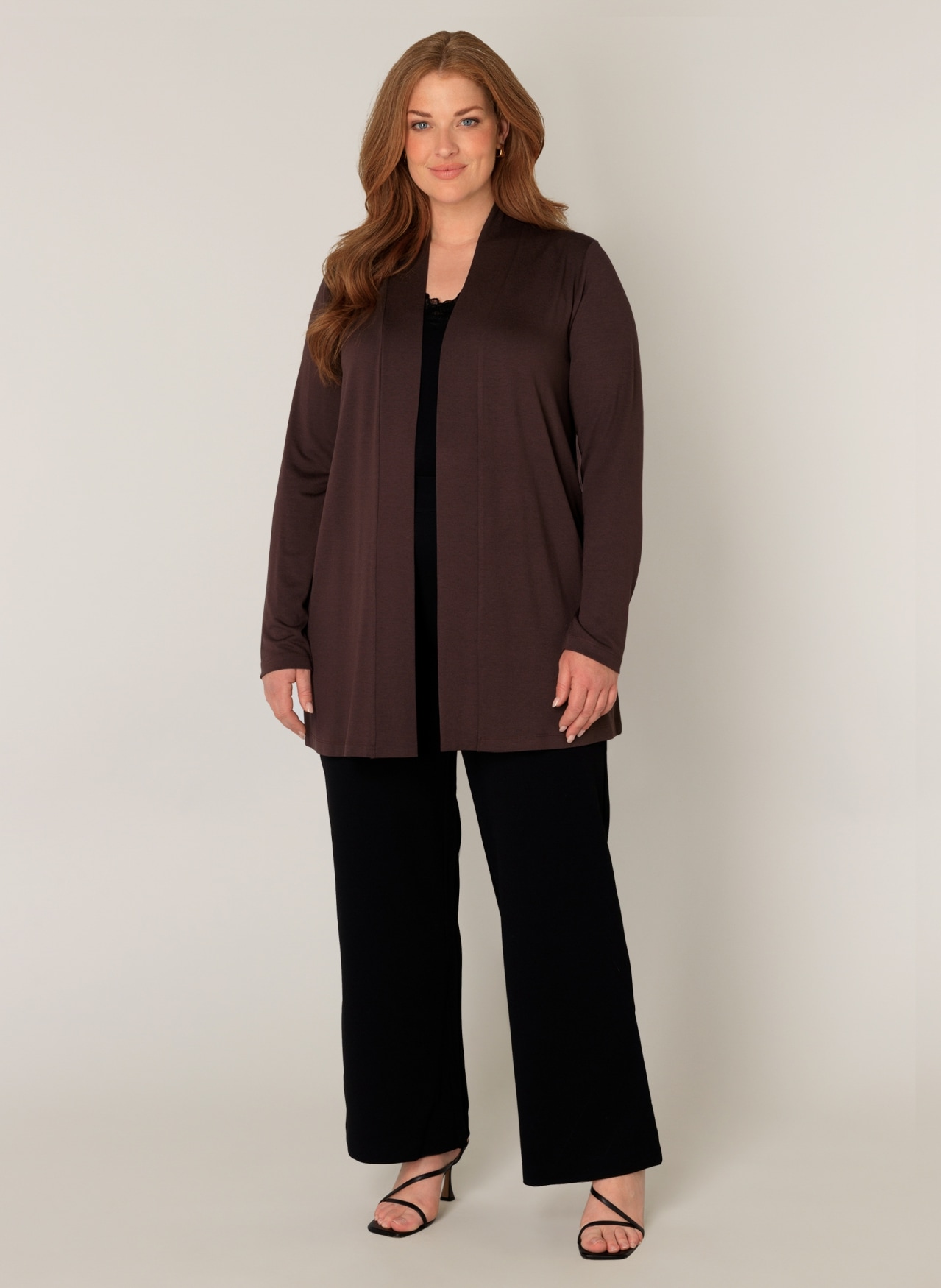 Base Level Curvy Strickjacke »Ayla«, im verschlusslosen Design