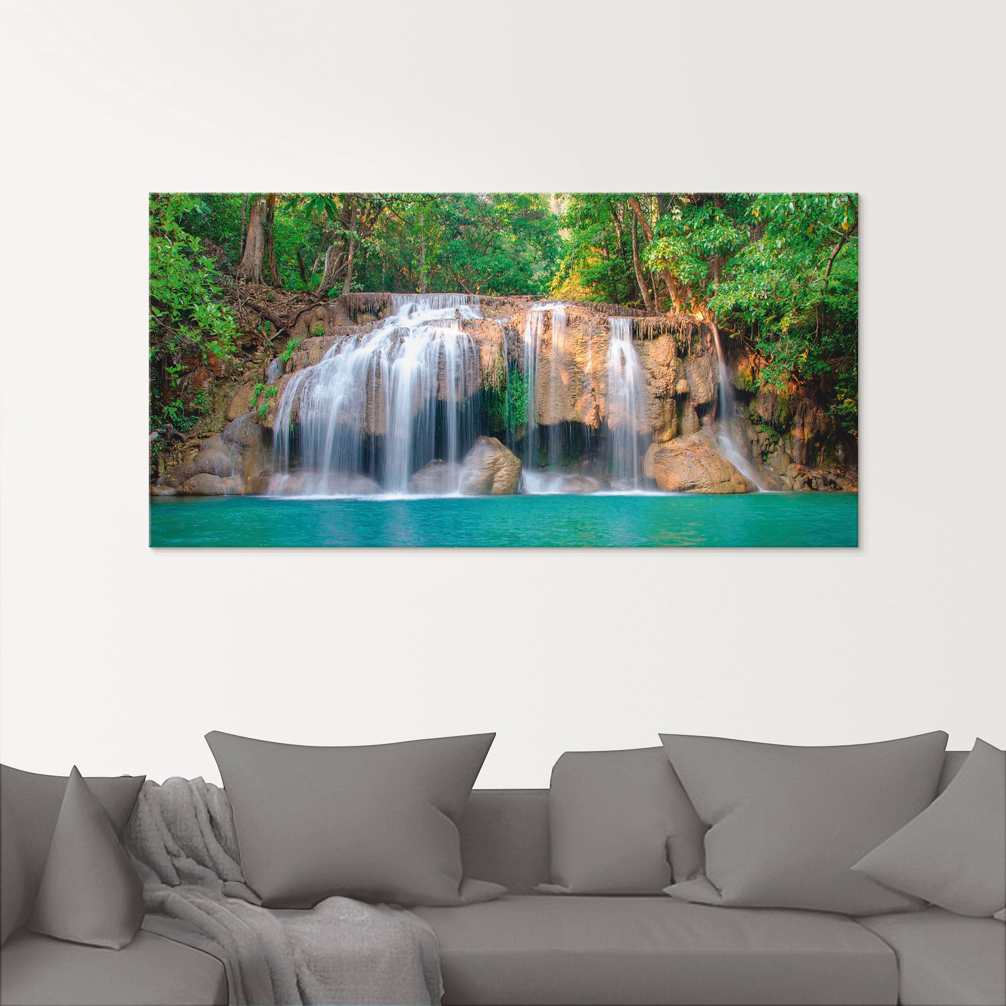 Artland Tableau en verre »Wasserfall im Wald National Park« 1 cuis tlg. in verschiedenen Grössen