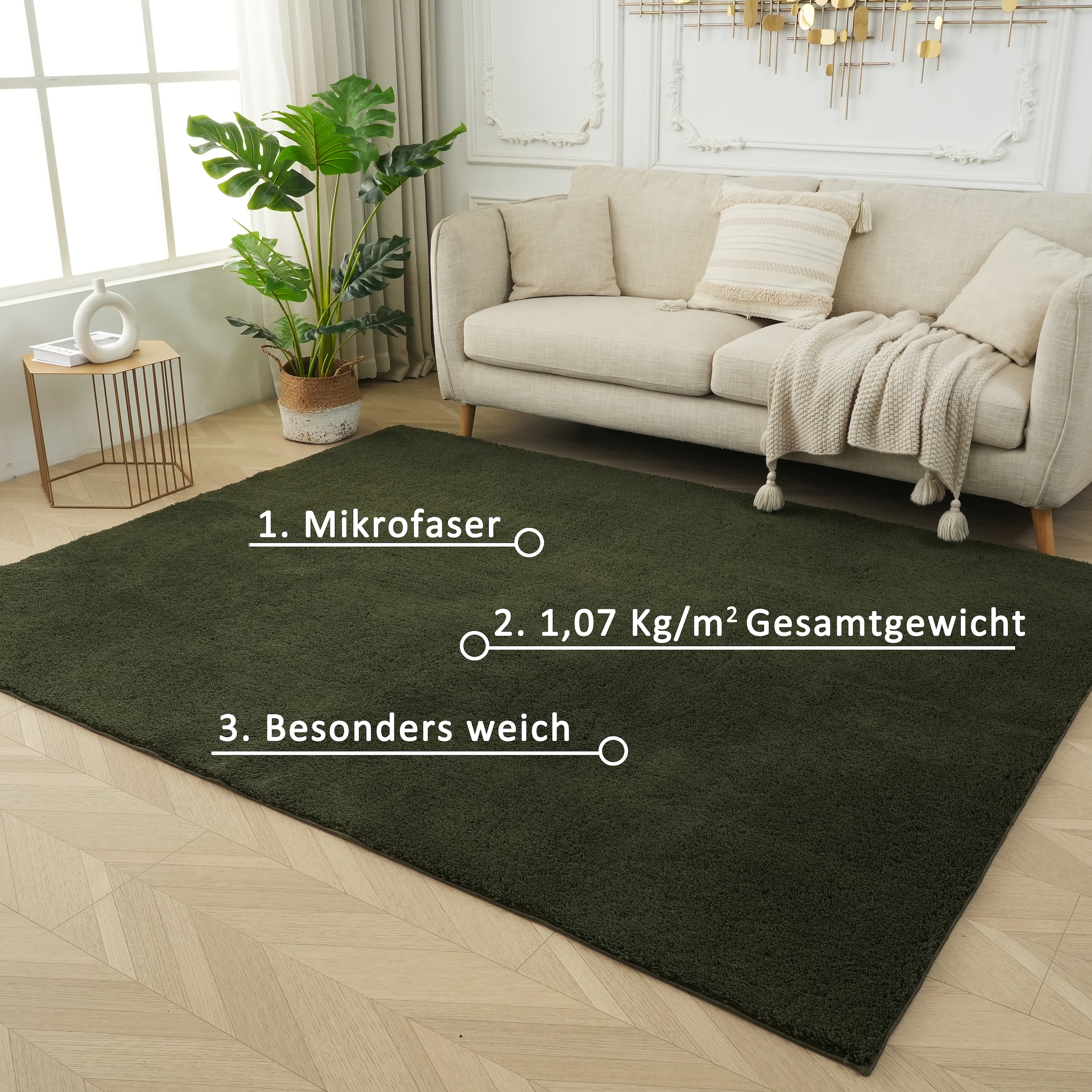 GOODproduct Teppich »Cali Shaggy« rechteckig 22 mm Höhe Uni-Farben, kuschelig, & weich, waschbar, Wohnzimmer, Schlafzimmer
