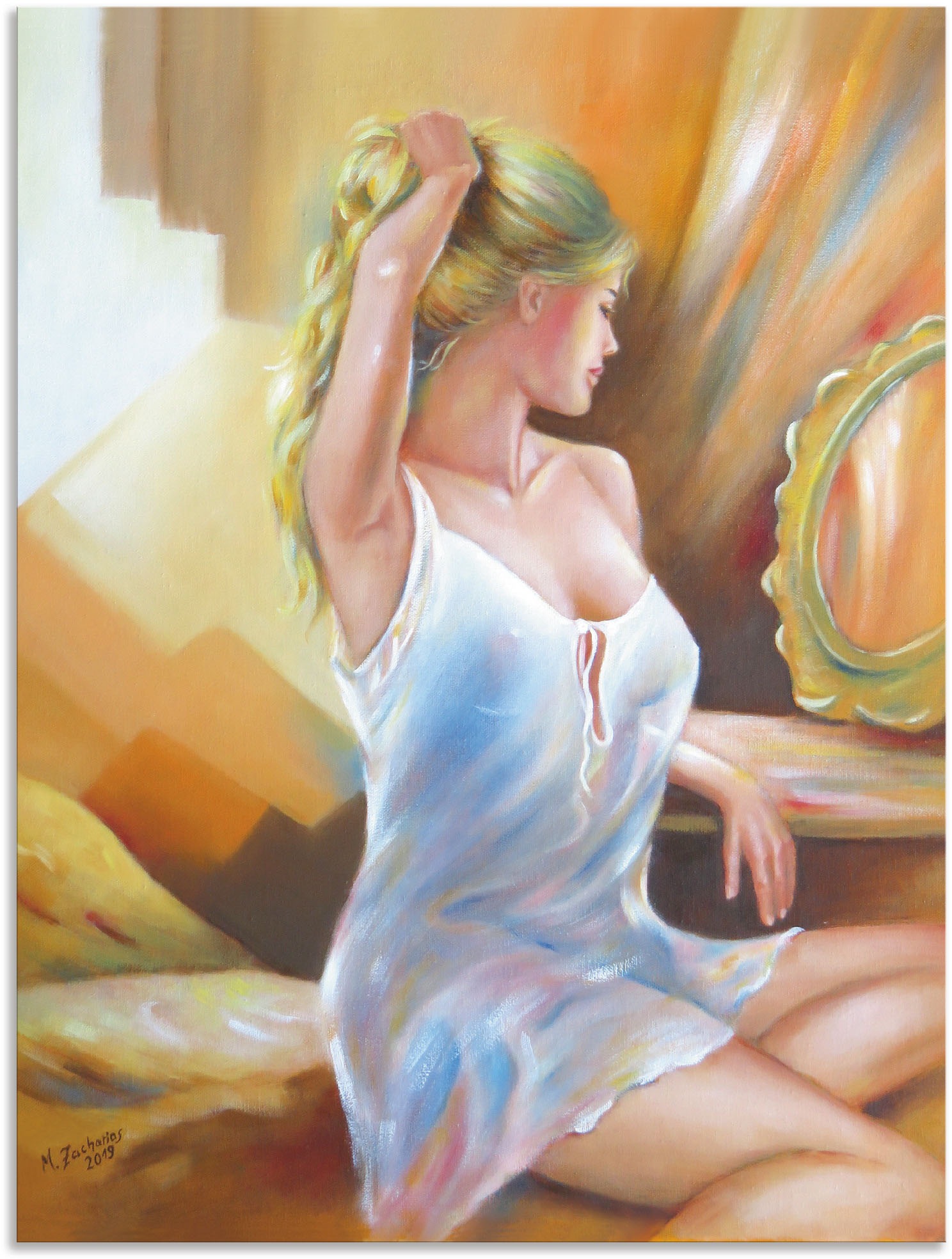 Image of Artland Wandbild »Sexy Frau am Spiegel«, Erotische Bilder, (1 St.), in vielen Grössen & Produktarten - Alubild / Outdoorbild für den Aussenbereich, Leinwandbild, Poster, Wandaufkleber / Wandtattoo auch für Badezimmer geeignet bei Ackermann Versand Schweiz