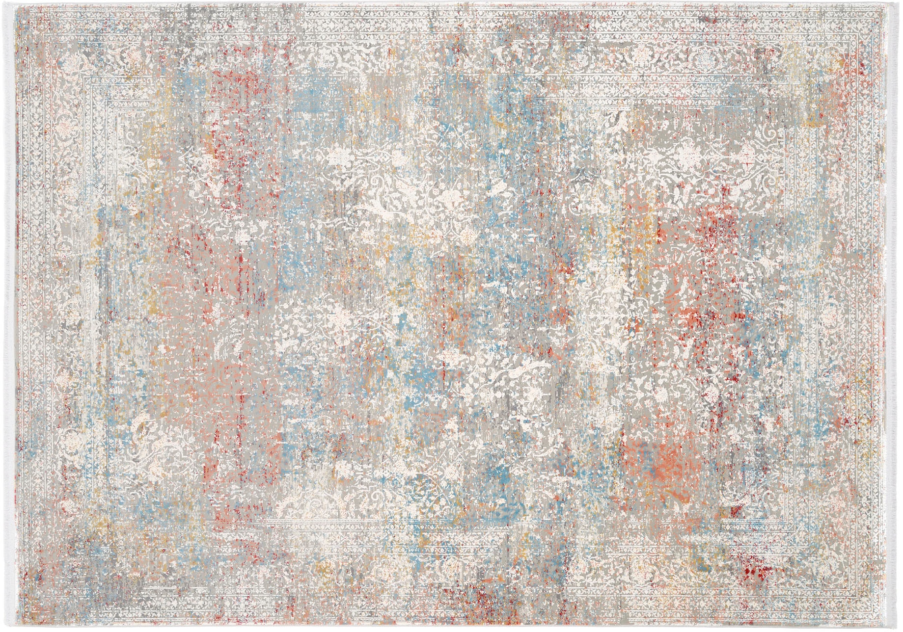 OCI DIE TEPPICHMARKE Tapis »CAVA« Rectangulaire 8 mm Höhe Glanz Viskose, mit Fransen, Hoch Tief Struktur, Vintage, Wohnzimmer