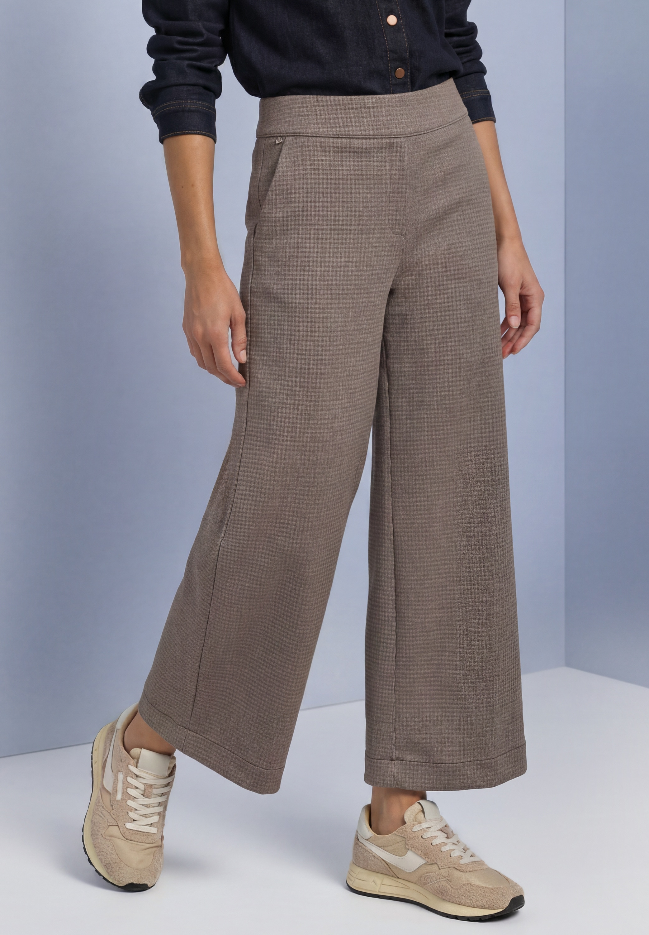 Image of STREET ONE Culotte Stoffhose aus Jersey mit Jacquard Dessin
