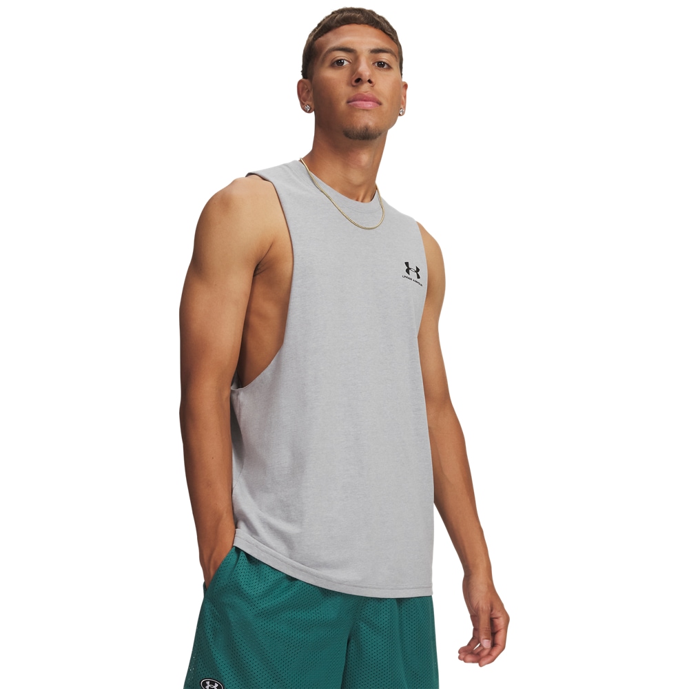 Under Armour® Haut d'entraînement »UA LEFT CHEST CUT OFF TANK« 1 pièces sportliche Schnittform, für Trainingseinheiten, leichtes Design