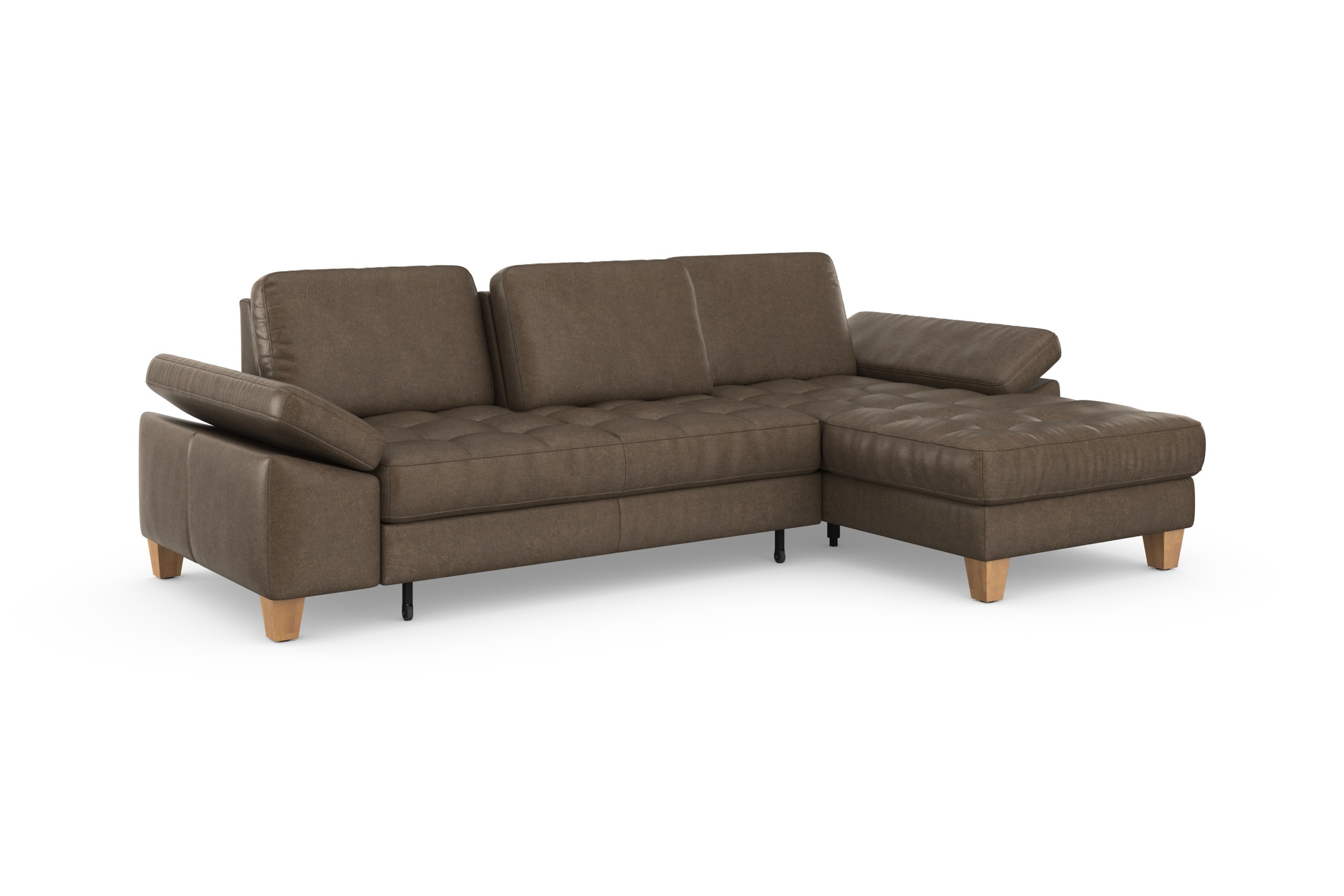 sit&more Ecksofa »Westham L-Form«, mit Recamiere, mit oder ohne Bettfunktion, Bettkasten, Füsse Eiche