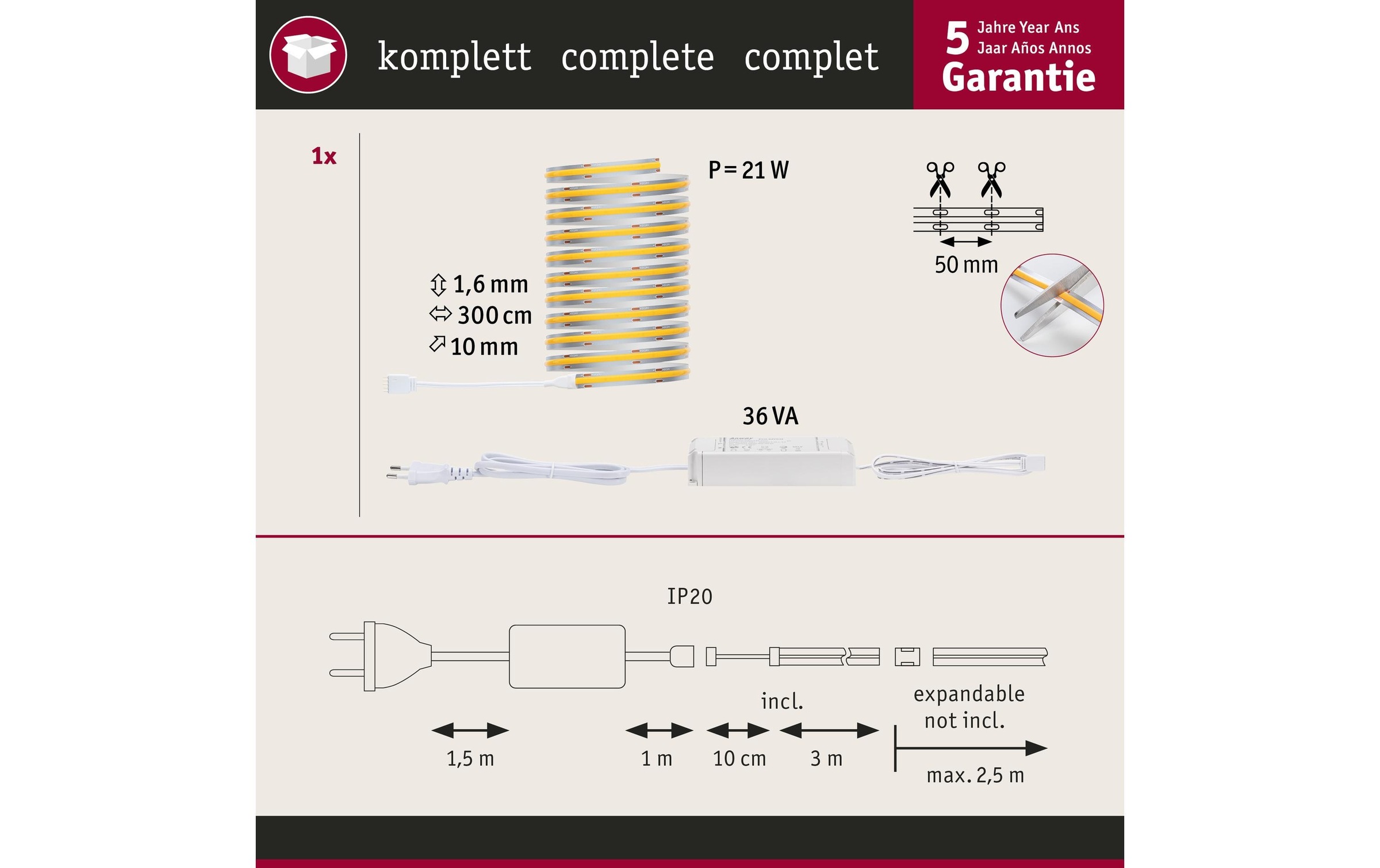 Paulmann Plafonnier LED »MaxLED 500 Basi« 1 cuis