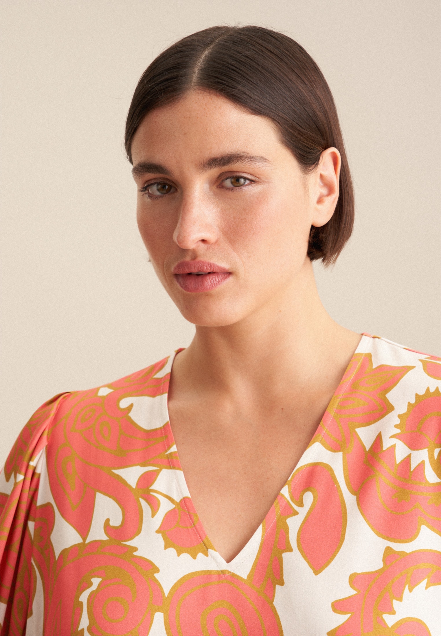 seidensticker Shirtbluse »Schwarze Rose« 3/4-Arm V-Neck Paisley