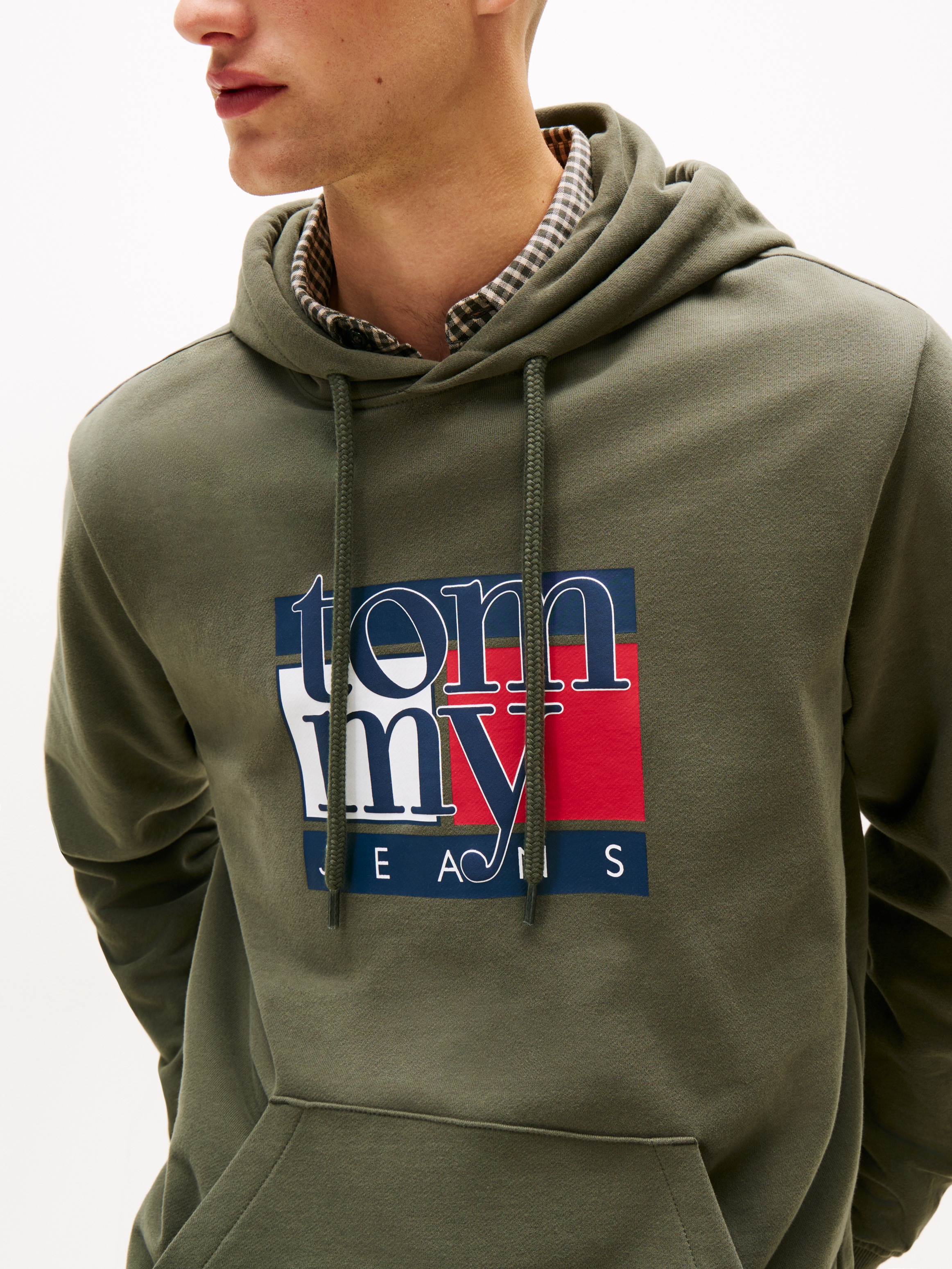 Tommy Jeans Hoodie »TJM RWB FLAG«, Regular Fit, Sweatshirt, mehrfarbiger Print
