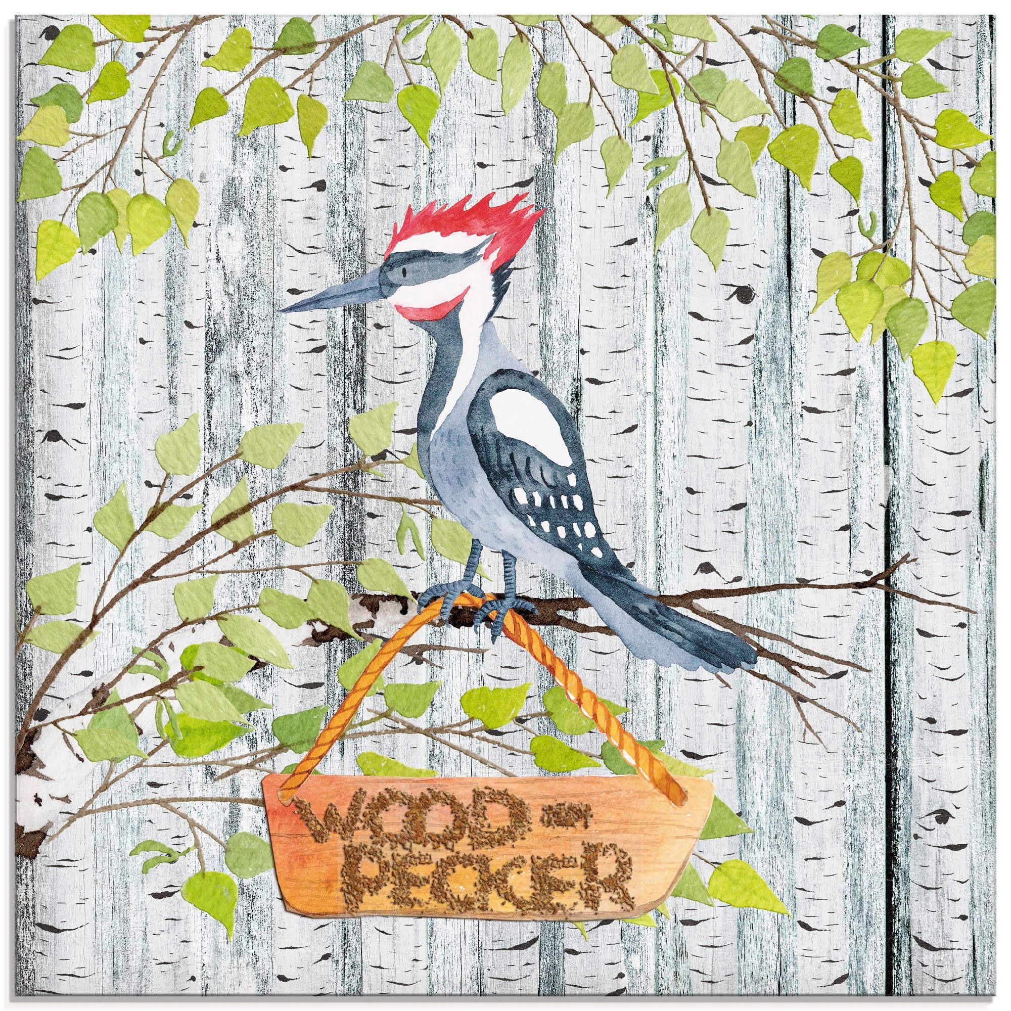 Image of Artland Glasbild »Waldfreunde- der laute Specht«, Tiere, (1 St.) bei Ackermann Versand Schweiz