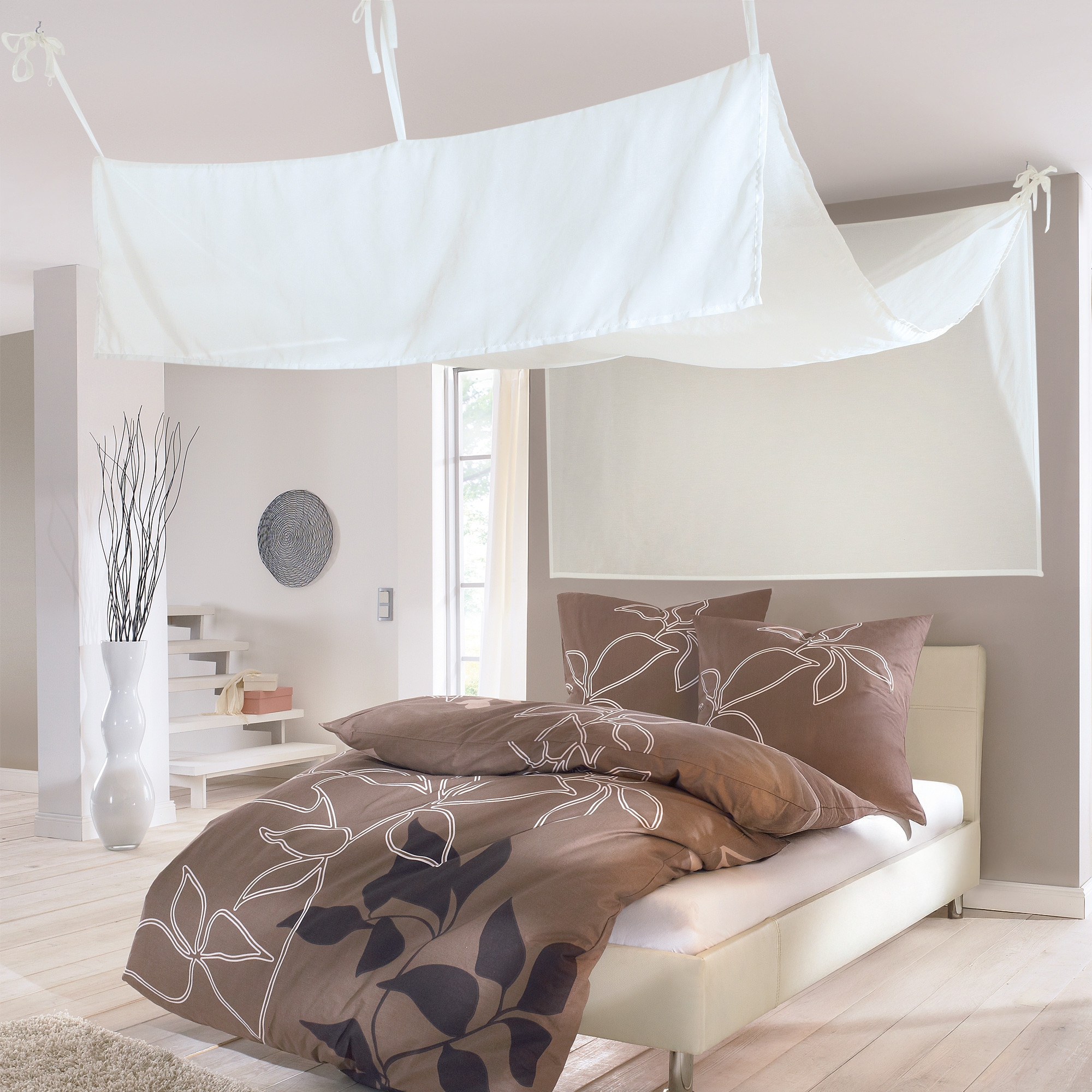 Image of Kutti Bettvorhang "Roma Betthimmel" Bindebänder 1 Stk. tlg. romantischer Stoffhimmel für ein gemütliches Schlafzimmer