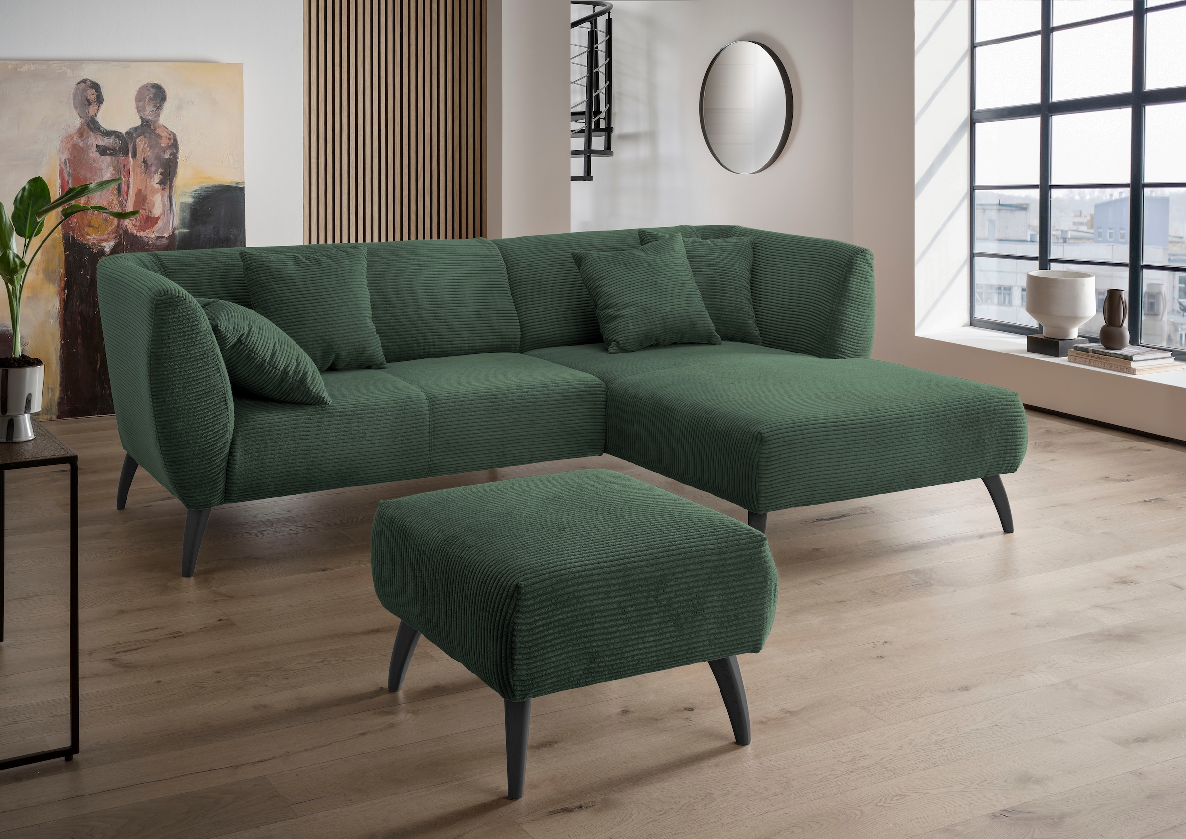 Image of Home affaire Ecksofa "Colori modern und bequem, schmale Armlehnen, tolle Detailverarbeitung" zwei verschiedene Fussfarben wählbar
