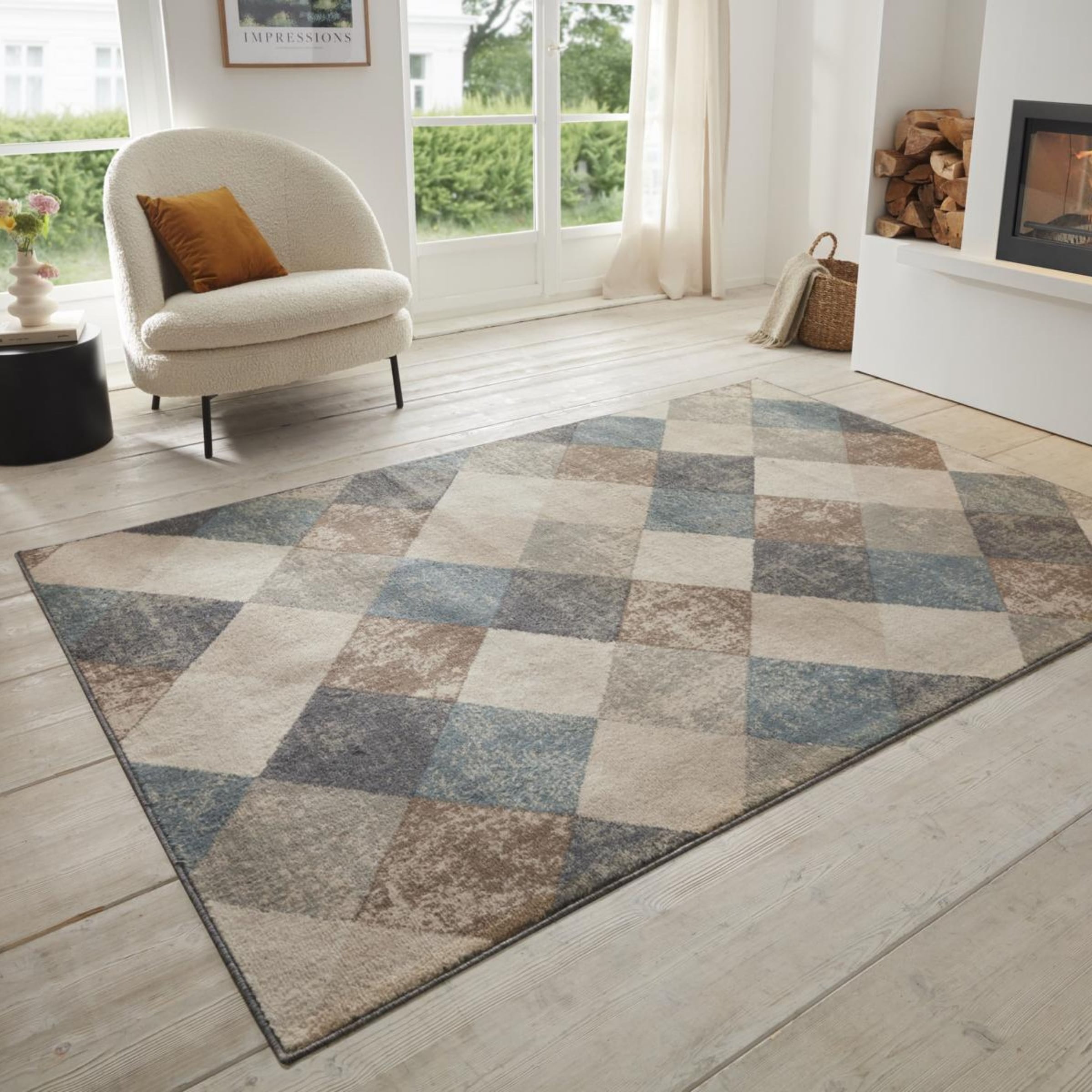Image of HANSE Home Teppich "Bakke" rechteckig 8 mm Höhe Kurzflor, Läufer, Rauten-Muster, Wohnzimmer, Schlafzimmer, Esszimmer