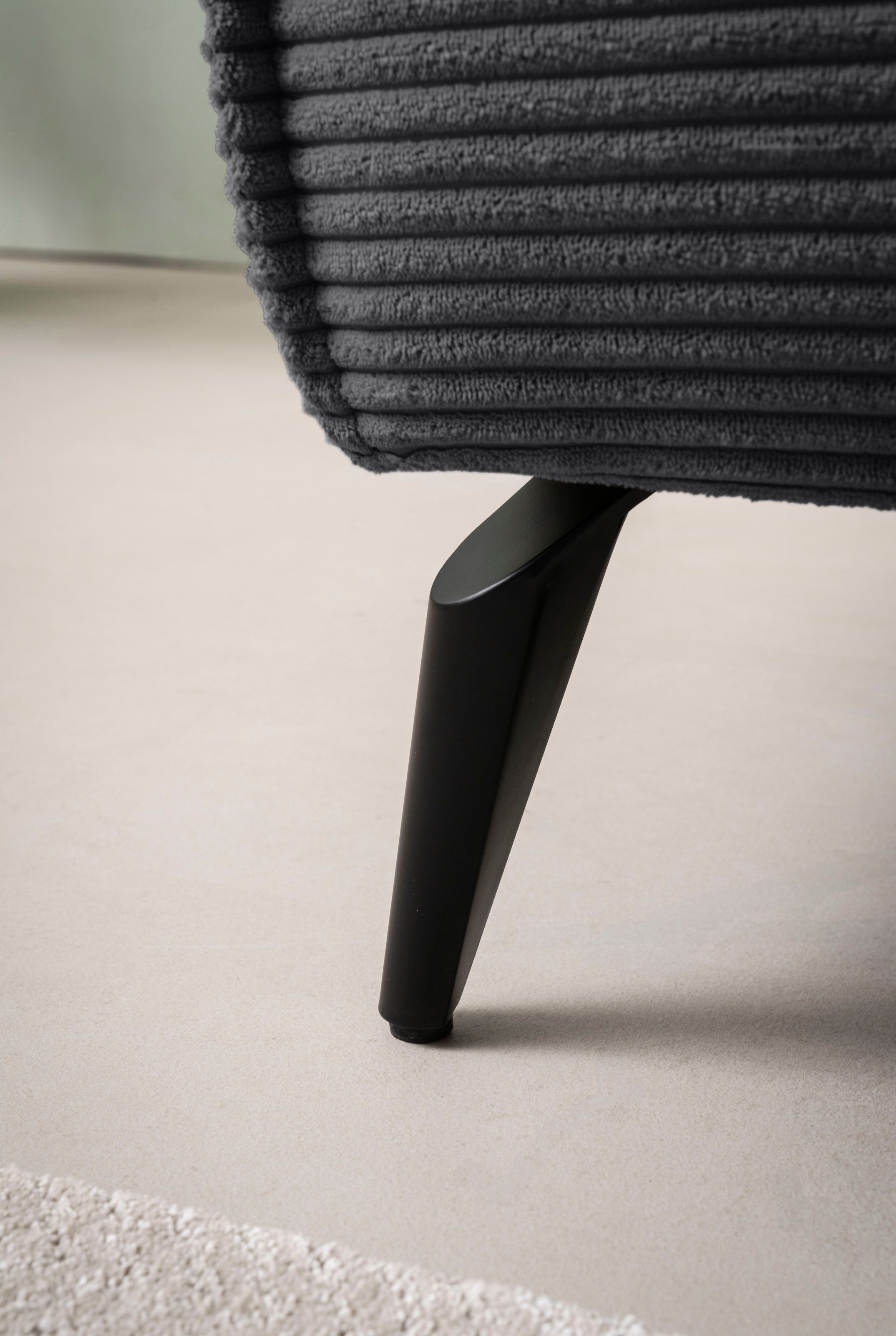 GOODproduct Tabouret »TVINNU, mit Kedernaht, Cord u. Flachgewebe« zur Serie TVINNU, gemütlicher Sitzkomfort, rechteckig, schwarze Füsse
