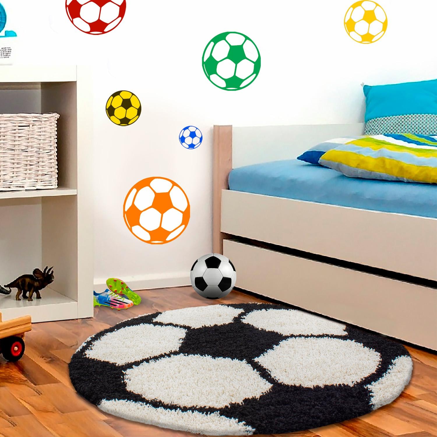 Ayyildiz Teppiche Kinderteppich »Fun 6001«, rund, Fussball Design