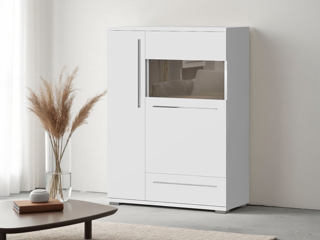 Image of GOODproduct Highboard "Piano Vitrine" (H/B/T): 123/90/40,2cm, UV lackiert, Soft-Close Funktion