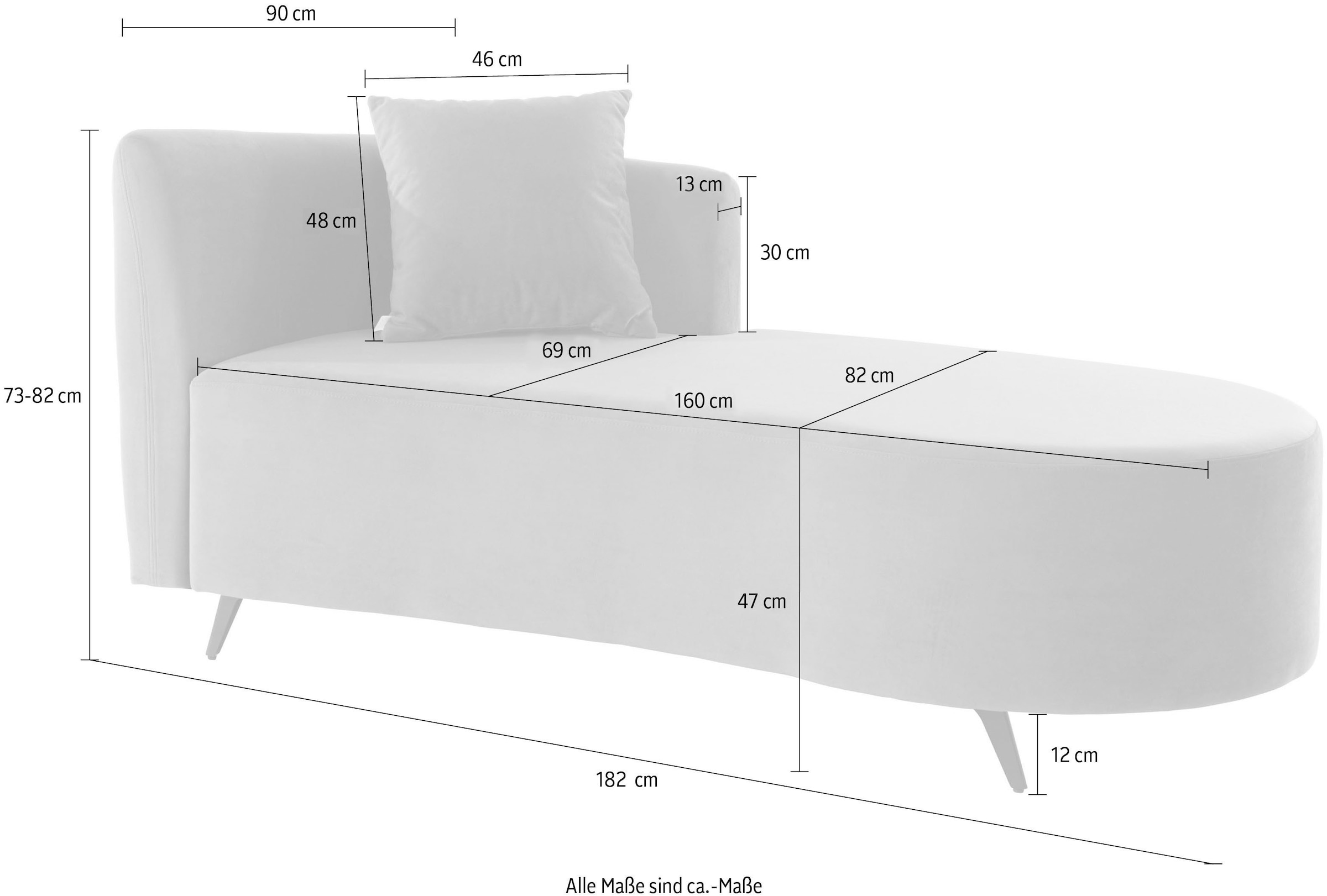 Home affaire Recamiere »Hulby« wahlweise mit und ohne Hocker und Armlehne links oder rechts