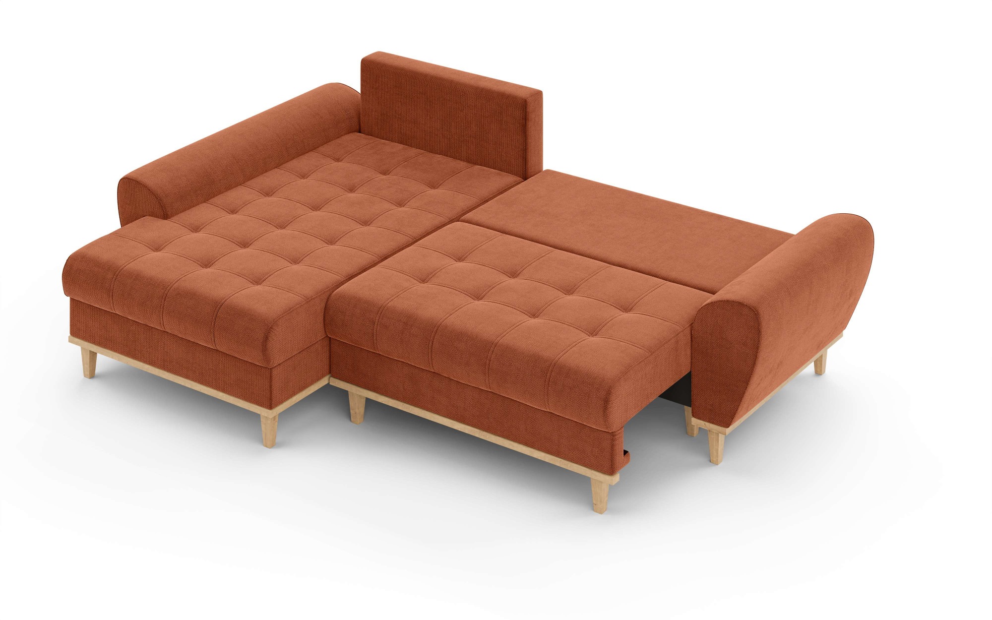 Home affaire Ecksofa »Ahrdorf mit Bettfunktion und Bettkasten, Masse: B/H/T 268/86/175 cm«, L-Form mit 3 Rückenkissen und moderne gerundete Armlehnen