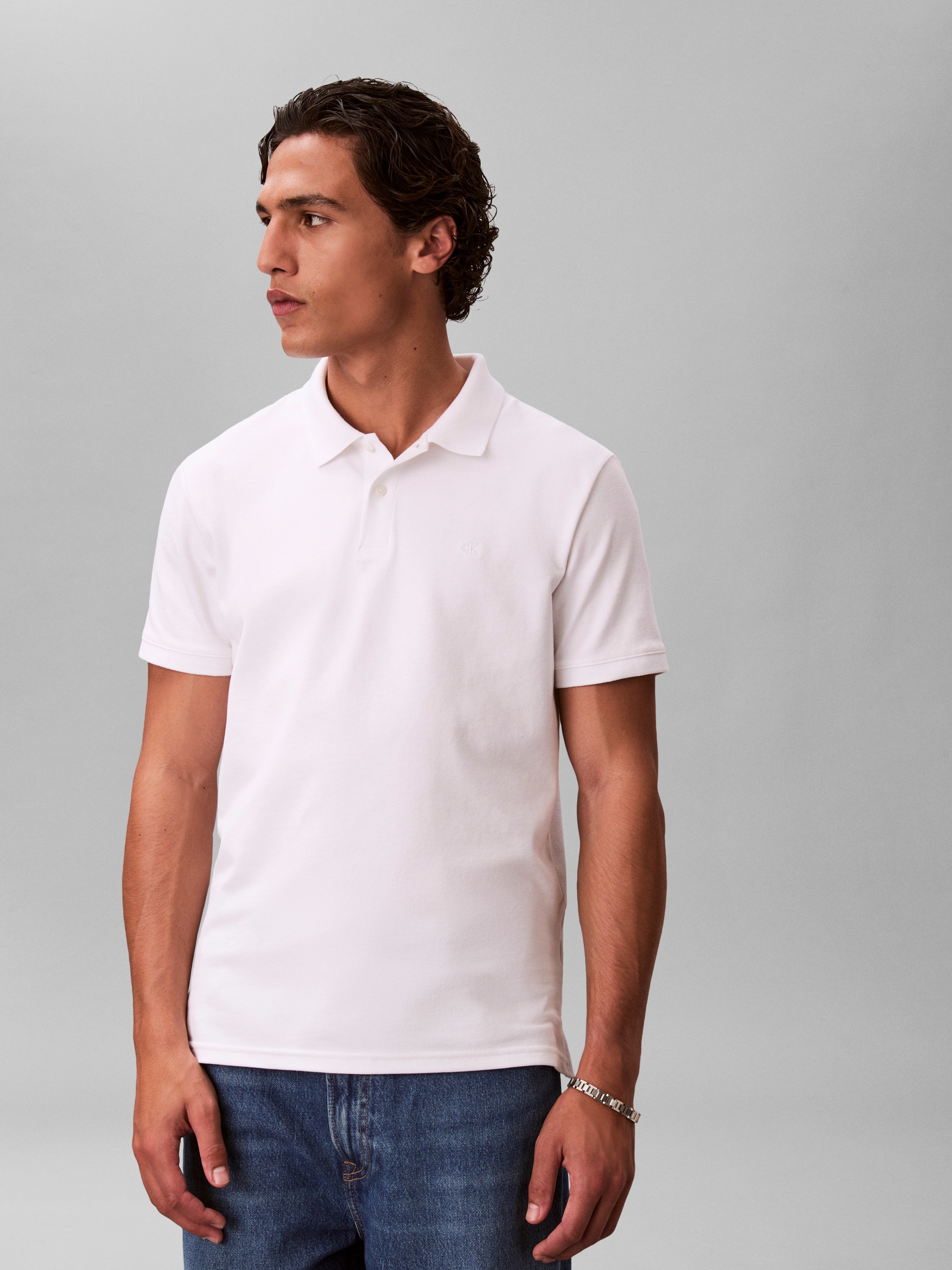 Image of Calvin Klein Poloshirt "SS SLIM REFINED PIQUE POLO" slim fit
