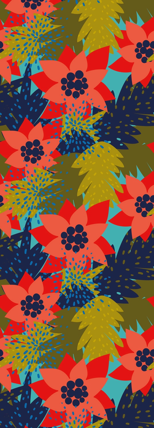 Image of queence Vinyltapete "Philippa" Motiv bedruckt botanisch floral gemustert natürlich glatt 90x250cm, selbstklebend, kinderleichte Anbringung, Sticker