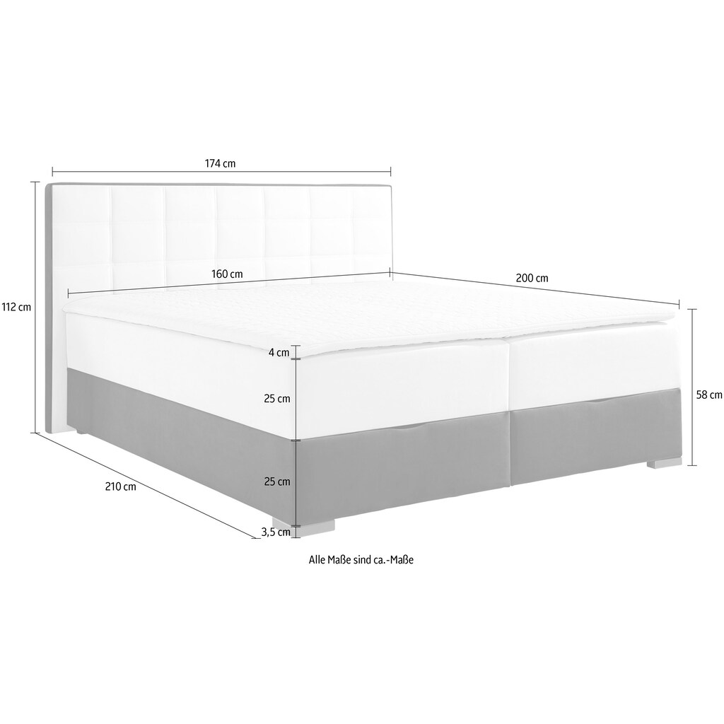 Maintal Boxspringbett, mit Bettkasten und Topper