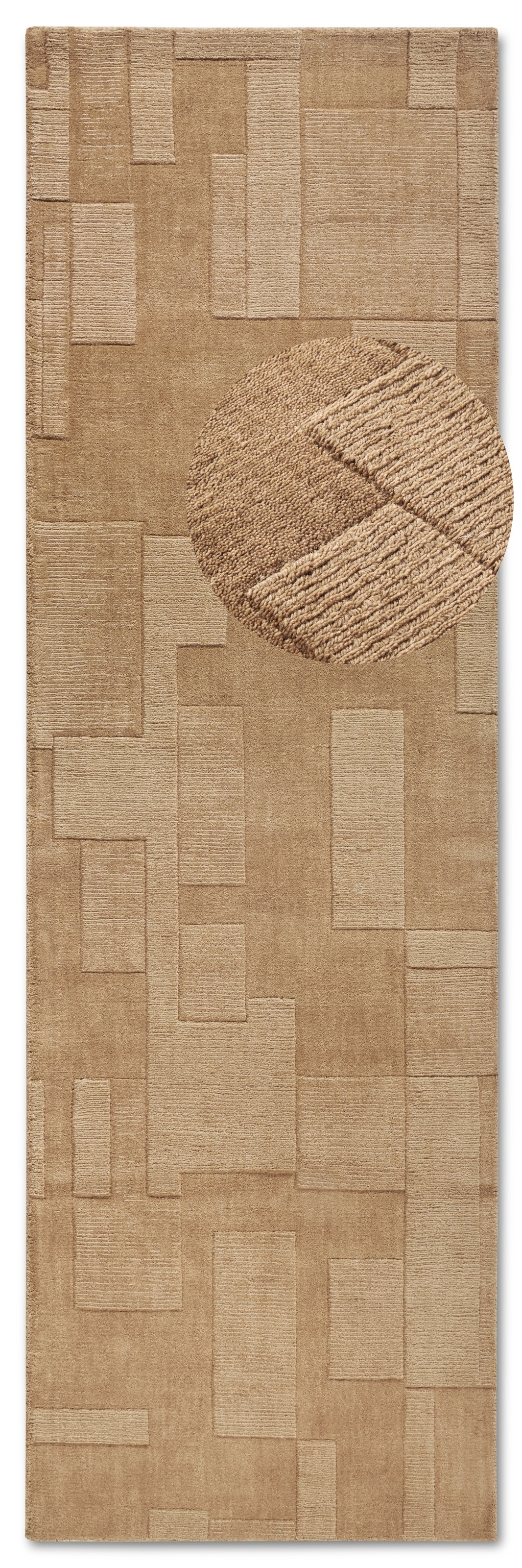 THE RUGS Villeroy & Boch 1906 Wool Rug Wilhelmine – Handwoven Soft & Durable in Beige | Size: 80cm x 250cm