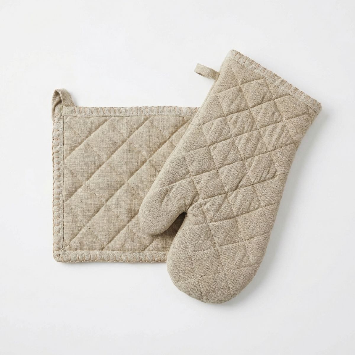 Image of Home affaire Topfhandschuhe "Handschuh & Topflappen set beigetön"