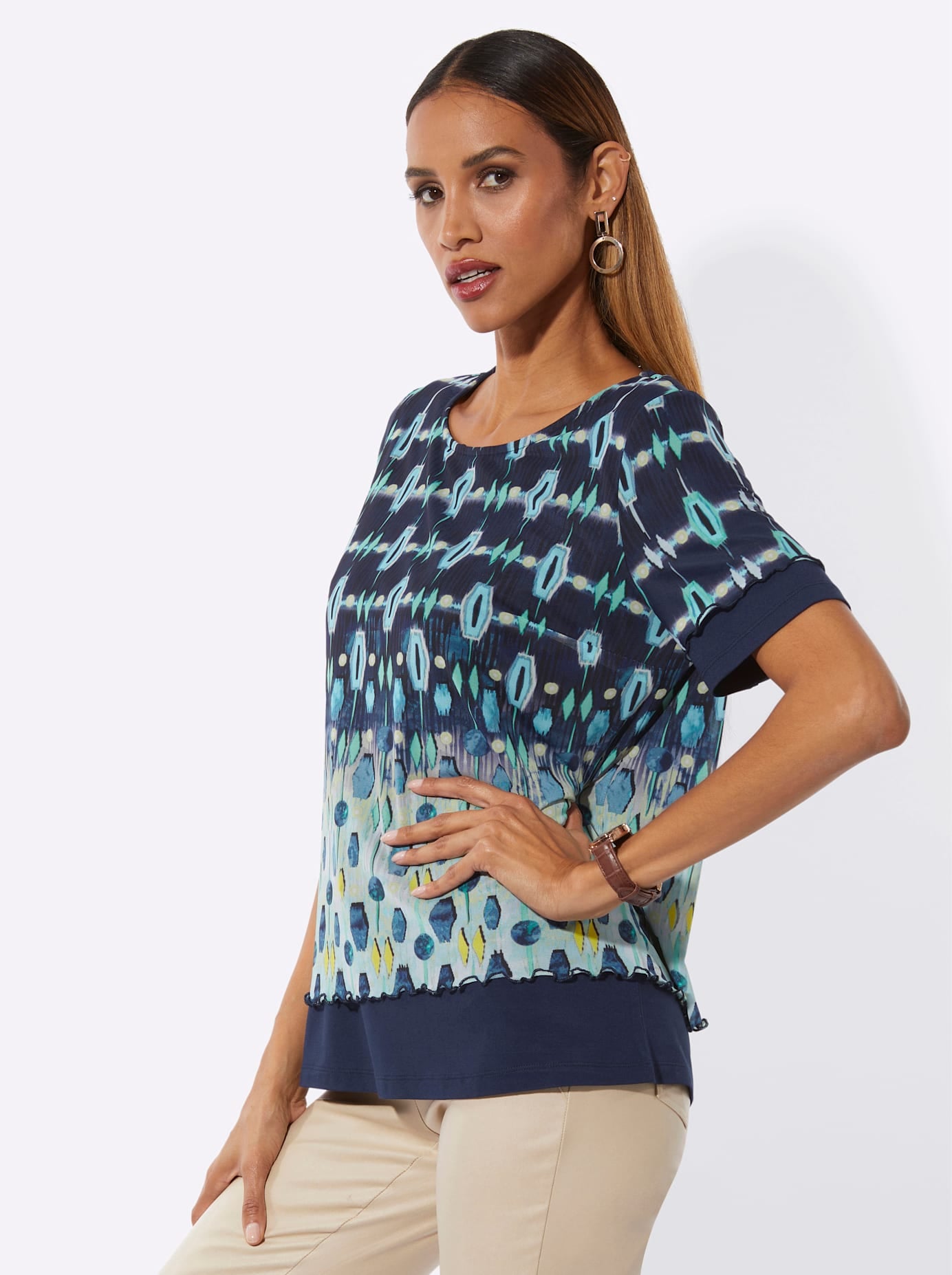 creation L T-shirt 2 en 1 »Mesh-Shirt« 1 pièces