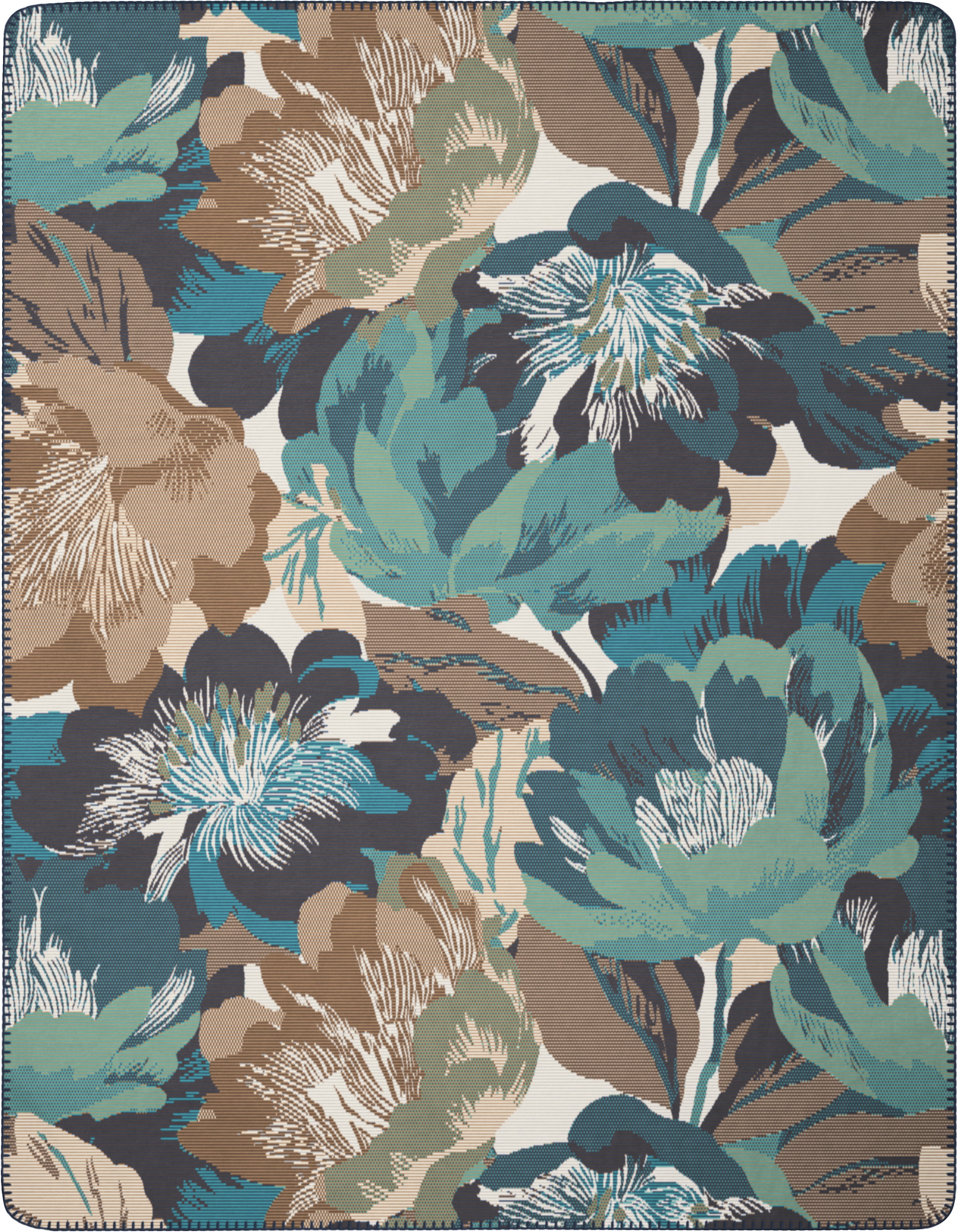 Image of Biederlack Wohndecke "Winter Flora" 150 x 200, mit Zierstich
