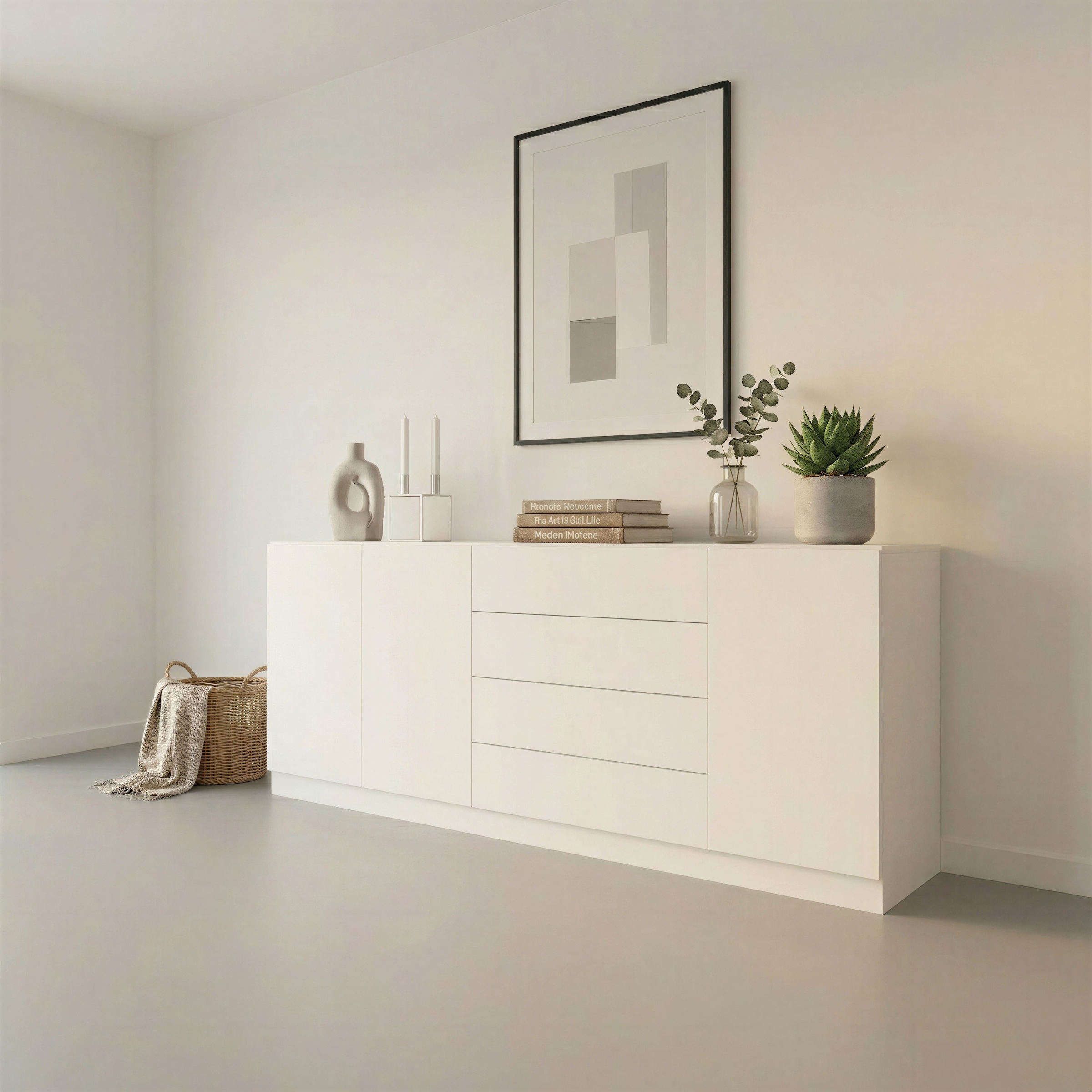 borchardt Möbel Buffet »Vaasa, Kommode mit 3 Türen und 4 Schubkästen auf Kugelführungen« Sideboard Breite 190 cm, Höhe 79 cm, mit Push-to-open-Funktion