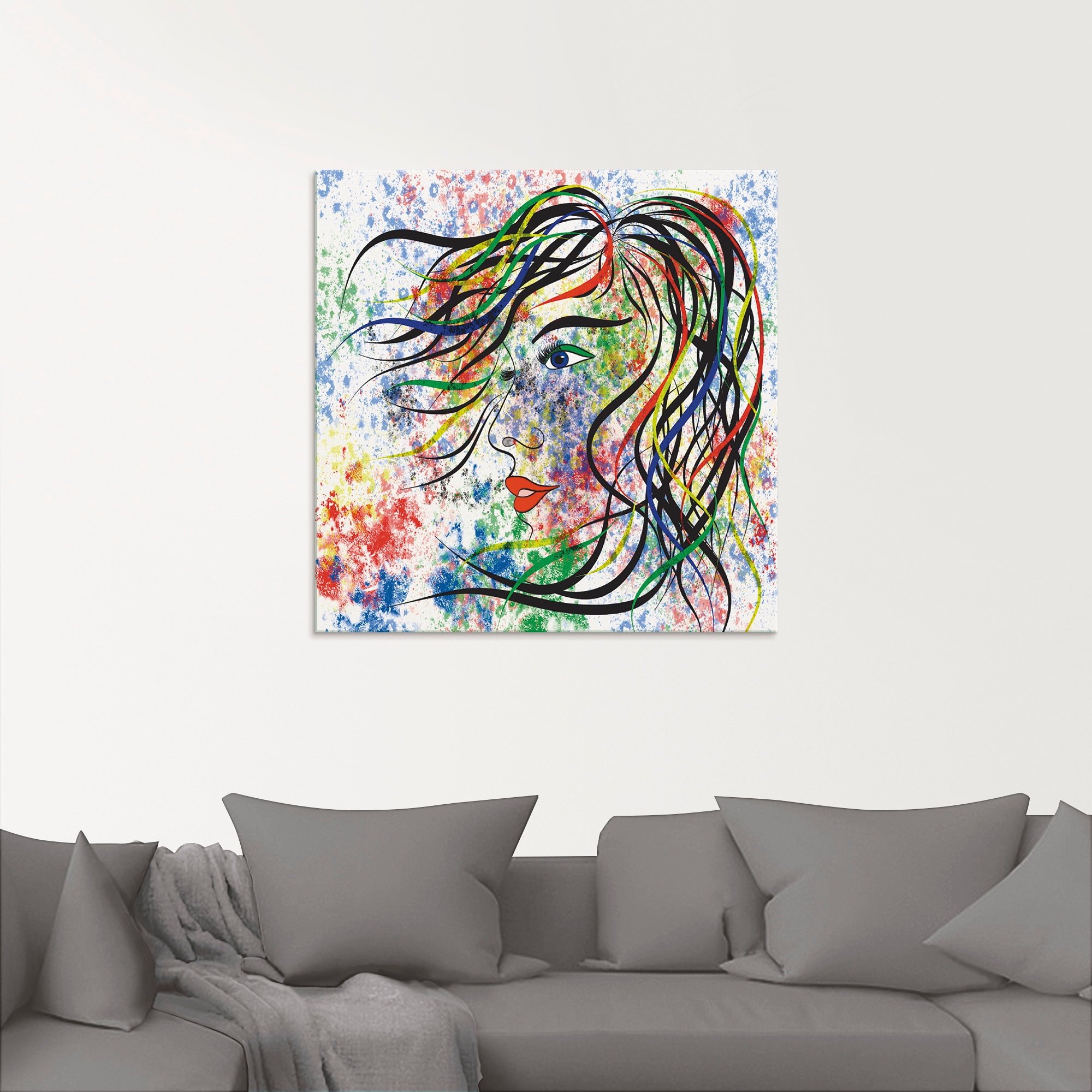 Artland Glasbild »Modern Porträt«, Frau, (1 St.), in verschiedenen Grössen