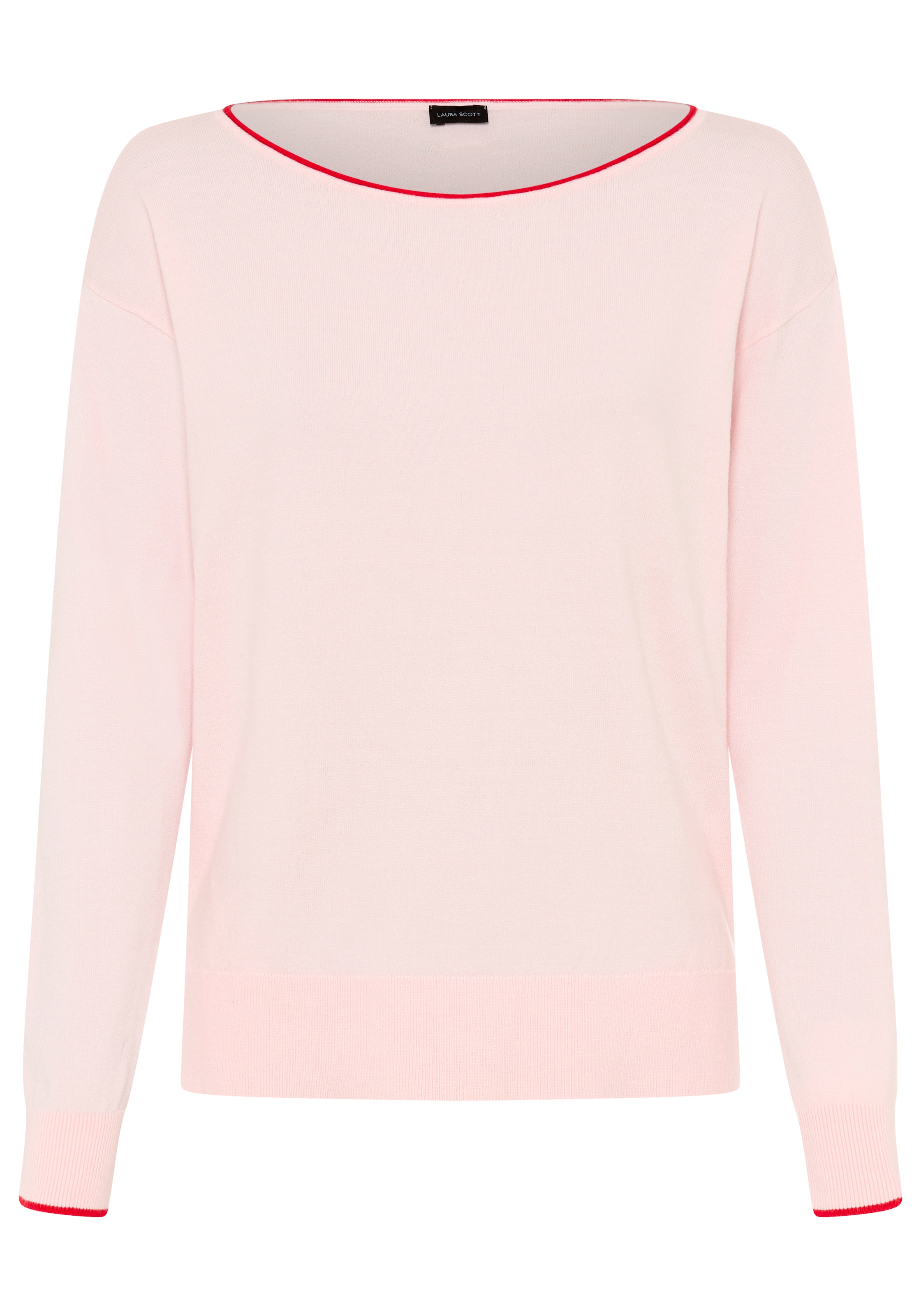 Laura Scott Strickpullover aus Viskosemischung mit modernen Kontrastdetails