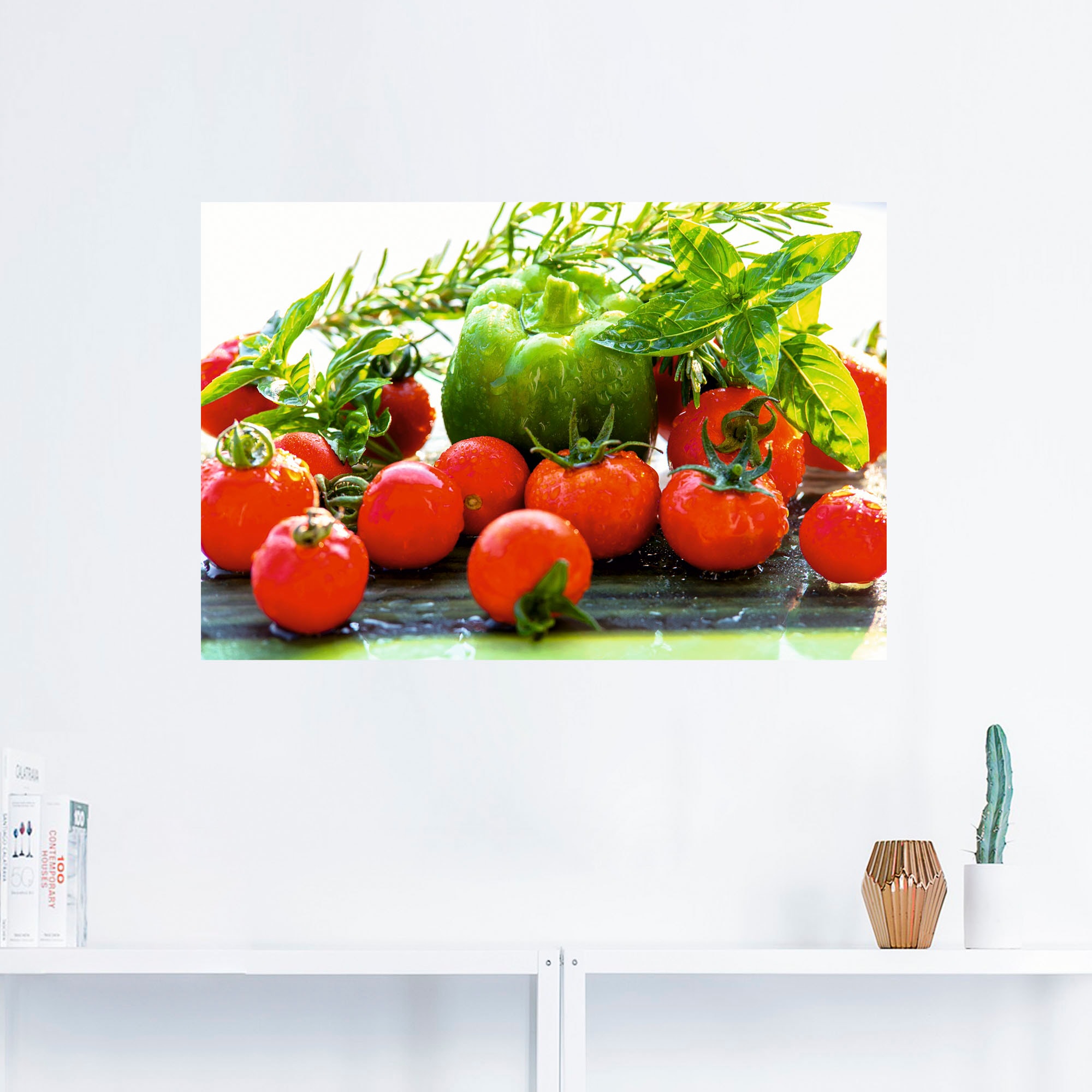 Artland Wandbild »Garten frische Leinwandbild, als versch. Poster in St.), oder Grössen Wandaufkleber Tomaten«, (1 Lebensmittel, Alubild