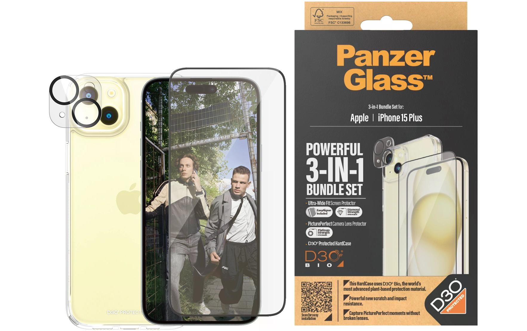 PanzerGlass Handyhülle »Bundle iPhone 15 Plus« Apple iPhone 15 Plus