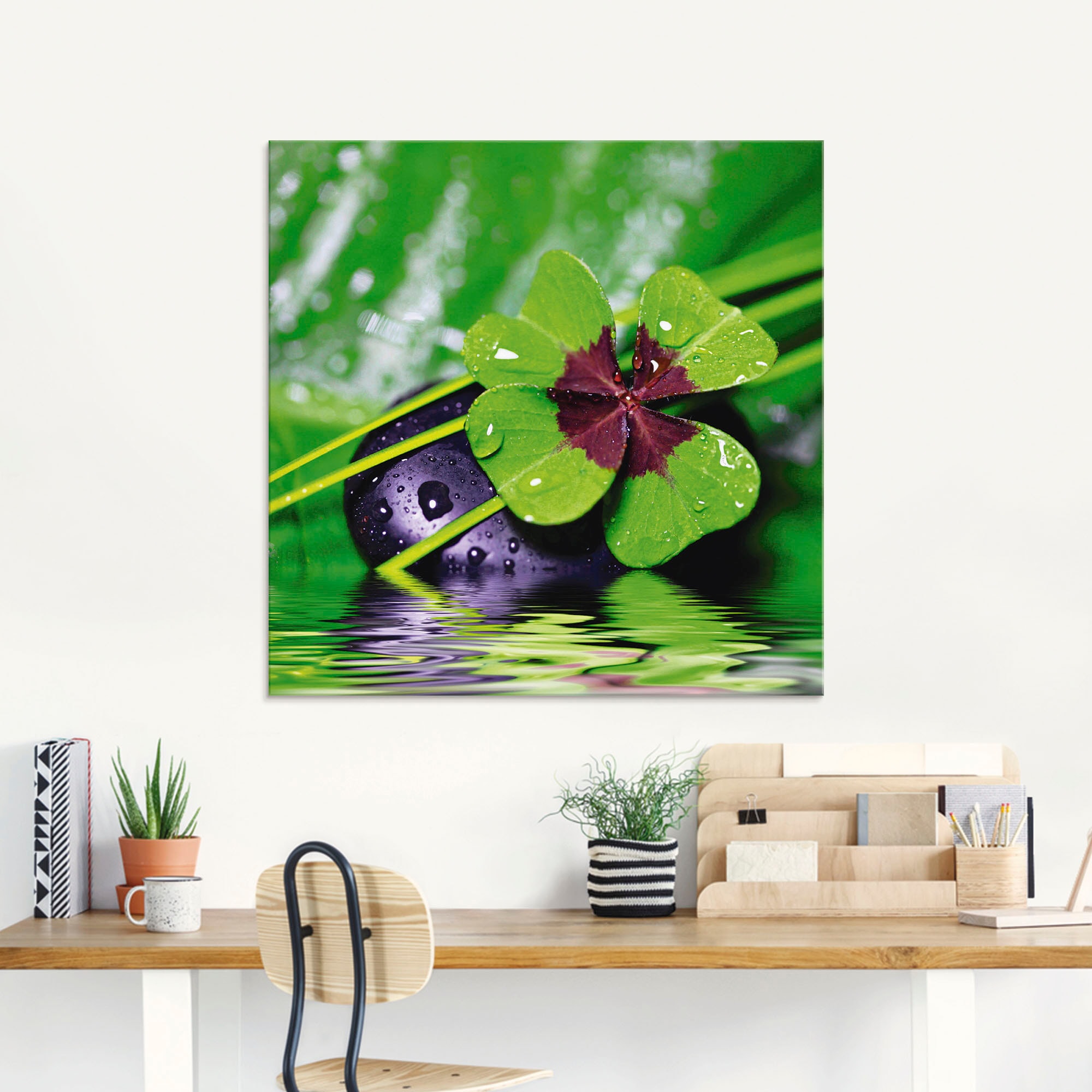 Artland Tableau en verre »Glücksklee... Entspann mal wieder« 1 cuis tlg. in verschiedenen Grössen