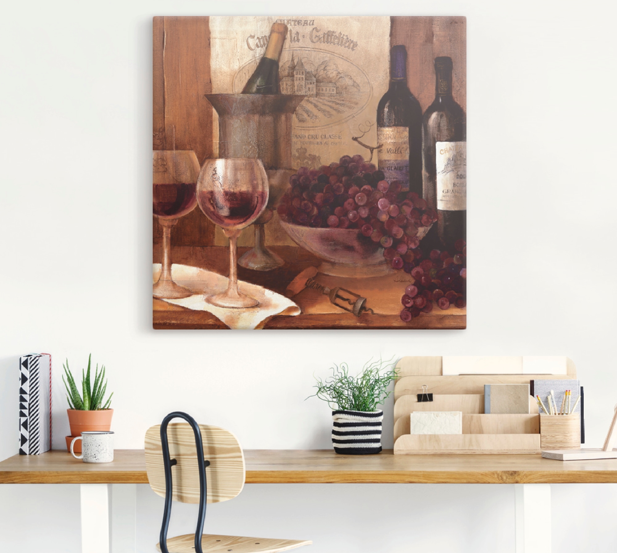 Artland Wandbild »Vintage Wein«, Getränke, (1 St.), als Leinwandbild,  Wandaufkleber oder Poster in versch. Grössen günstig kaufen