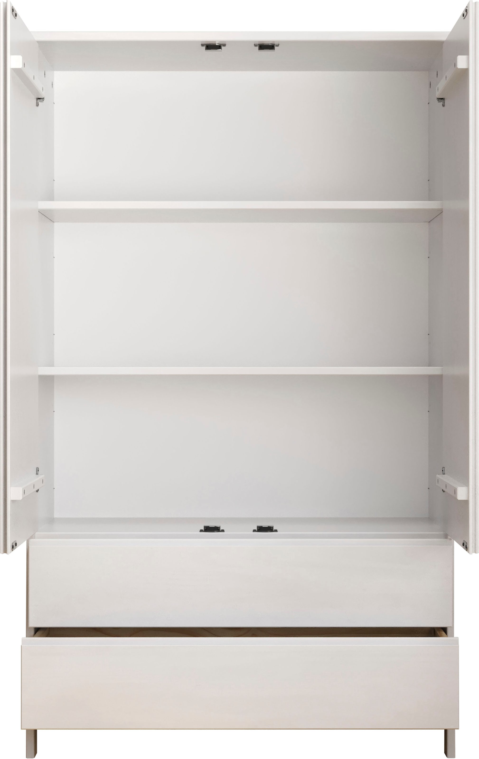 Home affaire Kleiderschrank »Aarhus« 1 Stk. tlg. Weisser, griffloser Massivholz Schrank - Mit 2 praktischen Schubladen