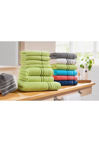my home Handtuch Set »Niki«, Set, 7 tlg., Walkfrottee, Handtuchset mit mehrfarbigen... kaufen