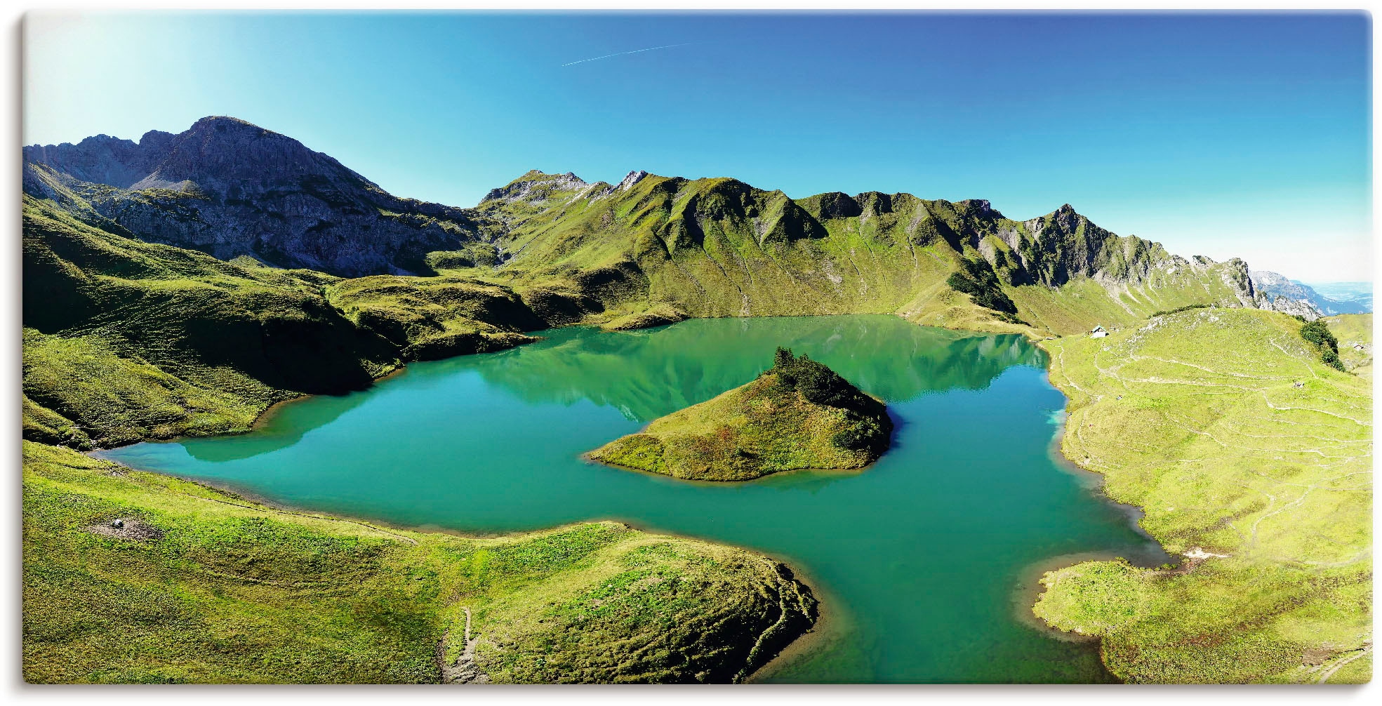 Image of Artland Leinwandbild "Schrecksee Bayerischen Hochalpen" Berge & Alpenbilder 1 Stk. tlg. auf Holzrahmen gespannt