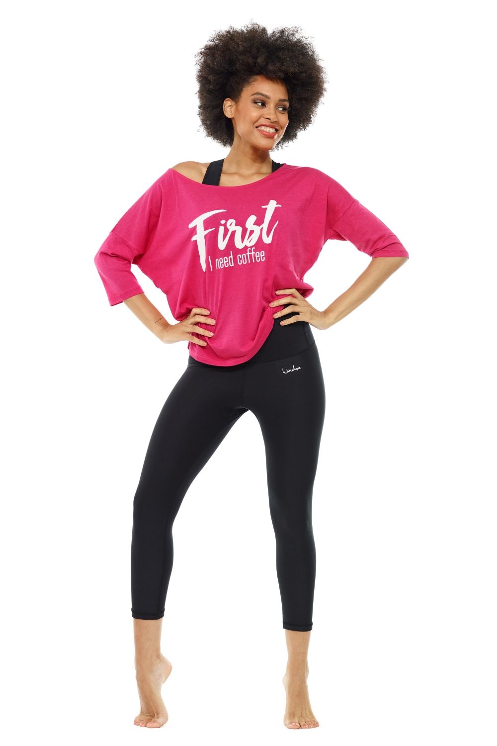 Winshape 3/4-Arm-Shirt »MCS001 ultra leicht«, mit weissem Glitzer-Aufdruck