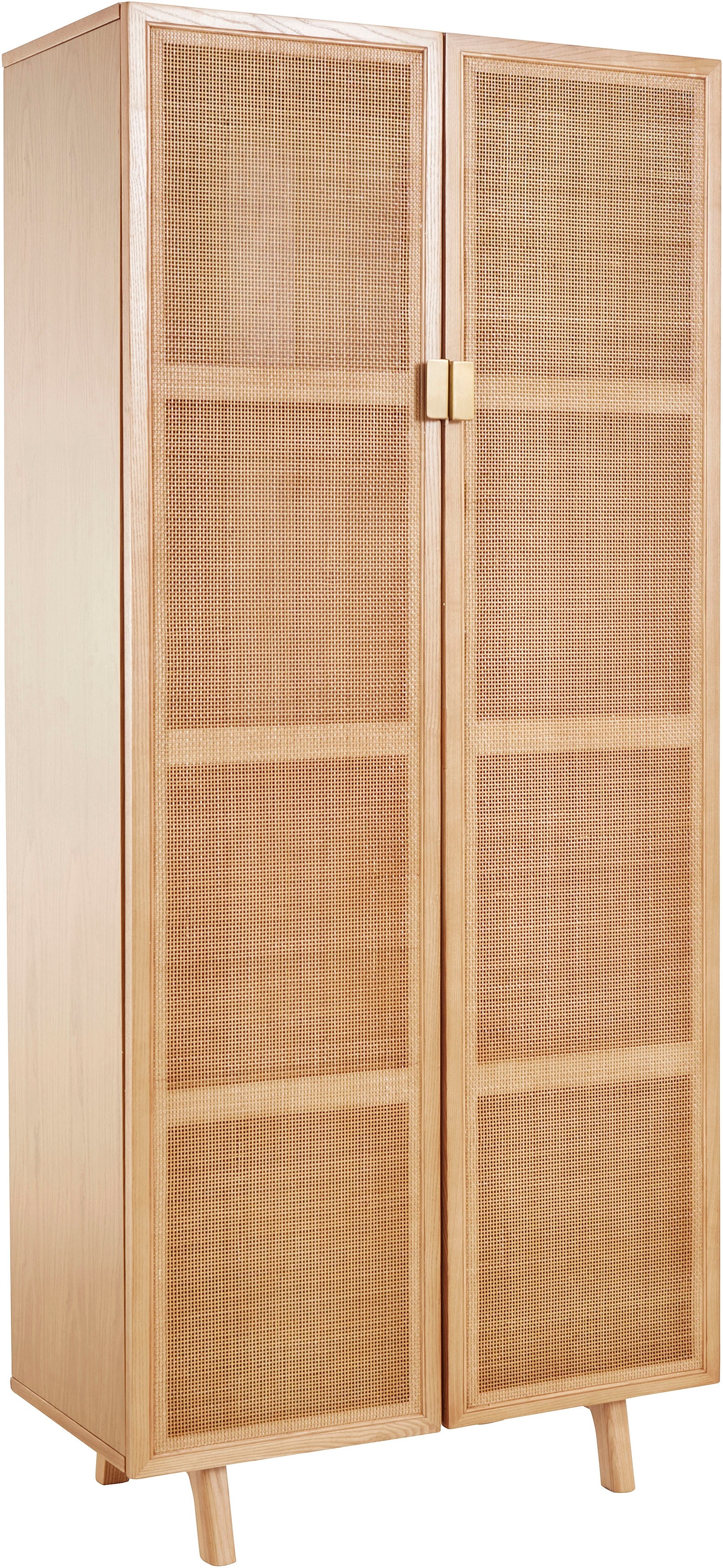 Image of LeGer Home by Lena Gercke Highboard "Lina" Kommode, Melaminoberfläche, Mit Rattan Einsatz, 4 Innenfächer, teilmassiv