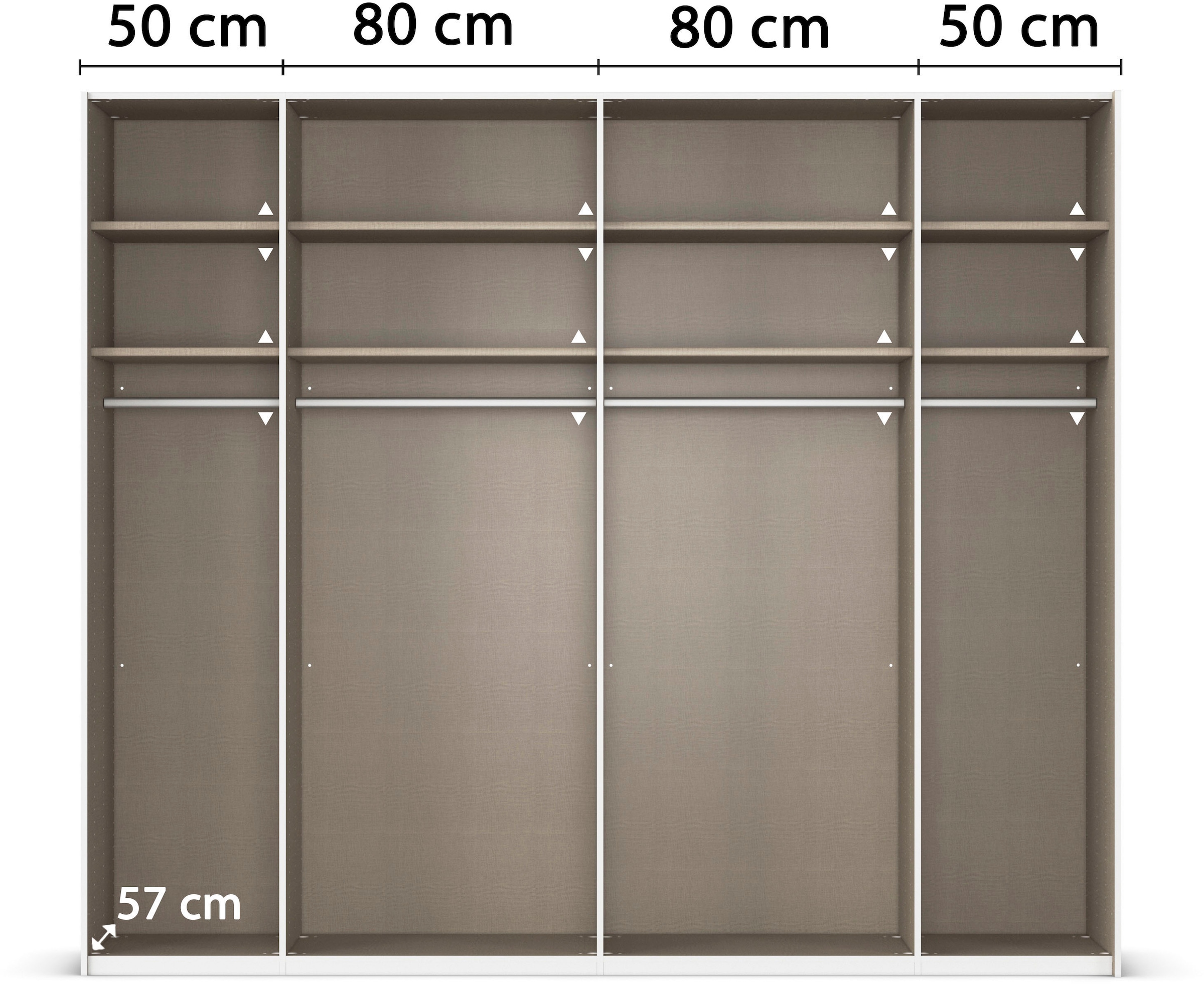 rauch Schwebetürenschrank »Kleiderschrank Schrank Garderobe Wäscheschrank TEGIO« mit hochwertigen Holzdekoraufleistung und Glasfront MADE IN GERMANY