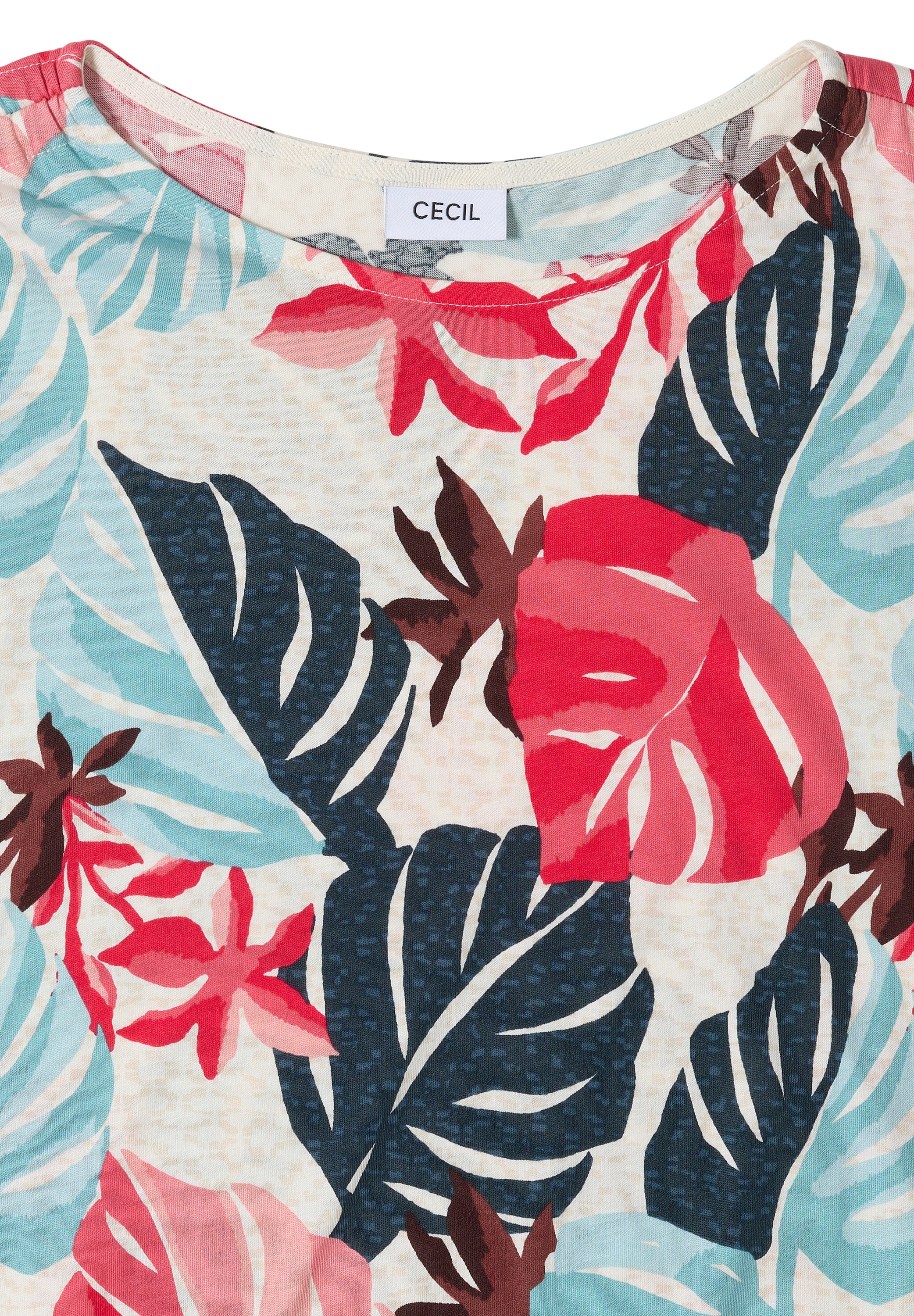 Cecil Print-Shirt Sommershirt, bedruckt, mit Modal, Rundhalsausschnitt